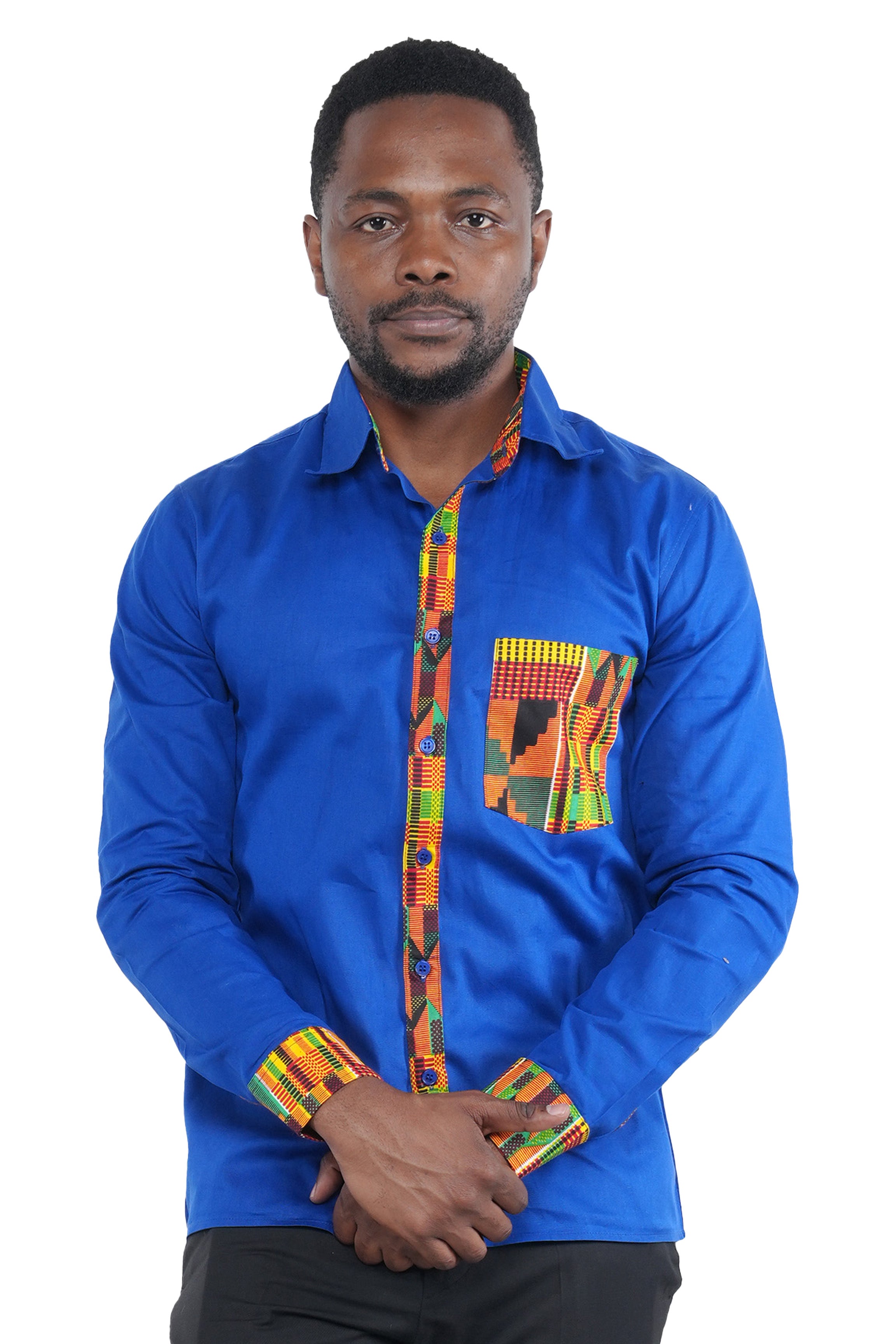 African Button Down Shirt for Men – Cotton full Sleeve Top - M–3XL