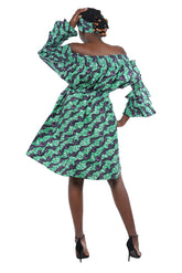 African off-the-shoulder midi dress with belt and headwrap
Afrocentric cotton midi dress with pockets
African attire for women – tribal print midi dress
African dresses for women