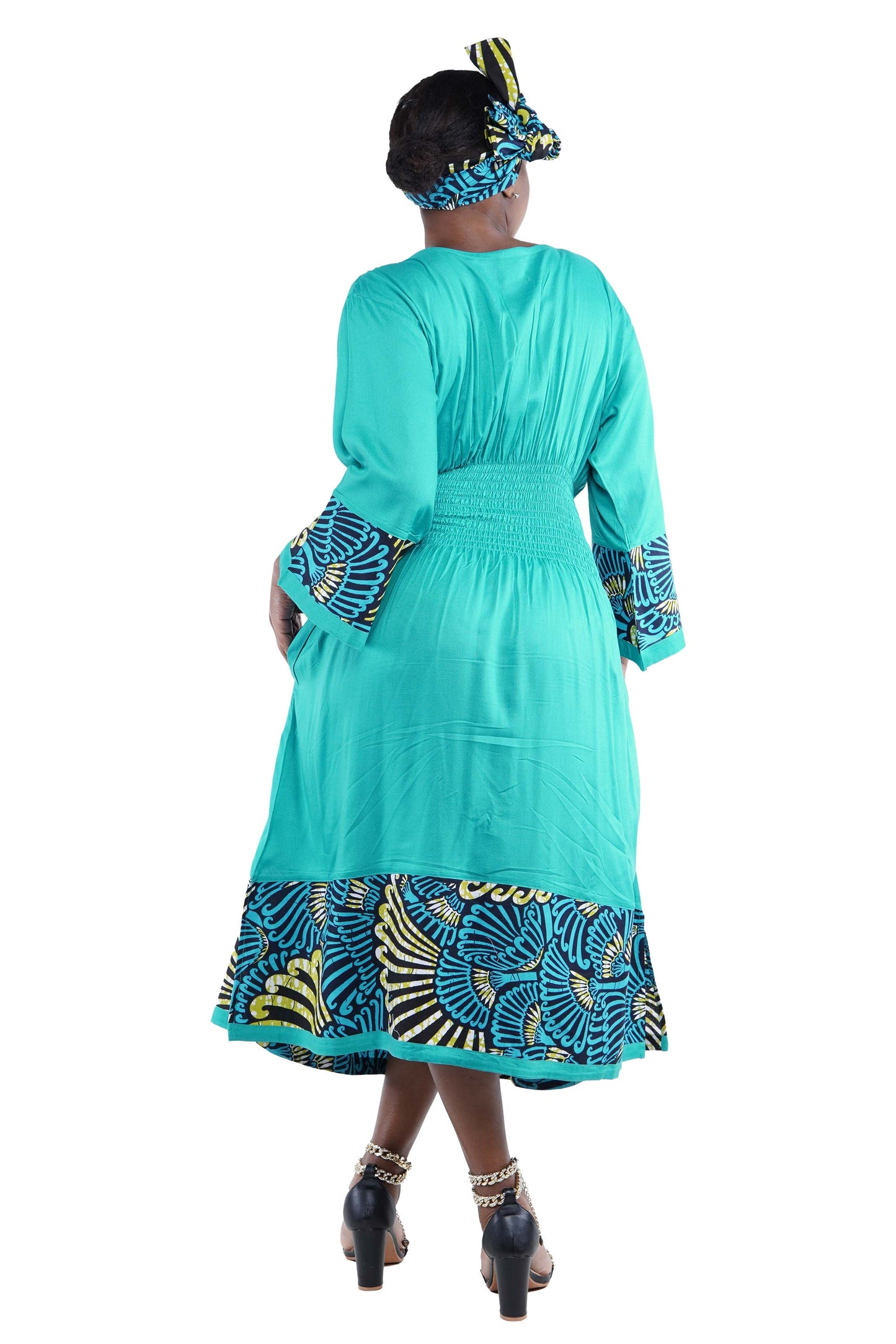 African Trim Midi Dress