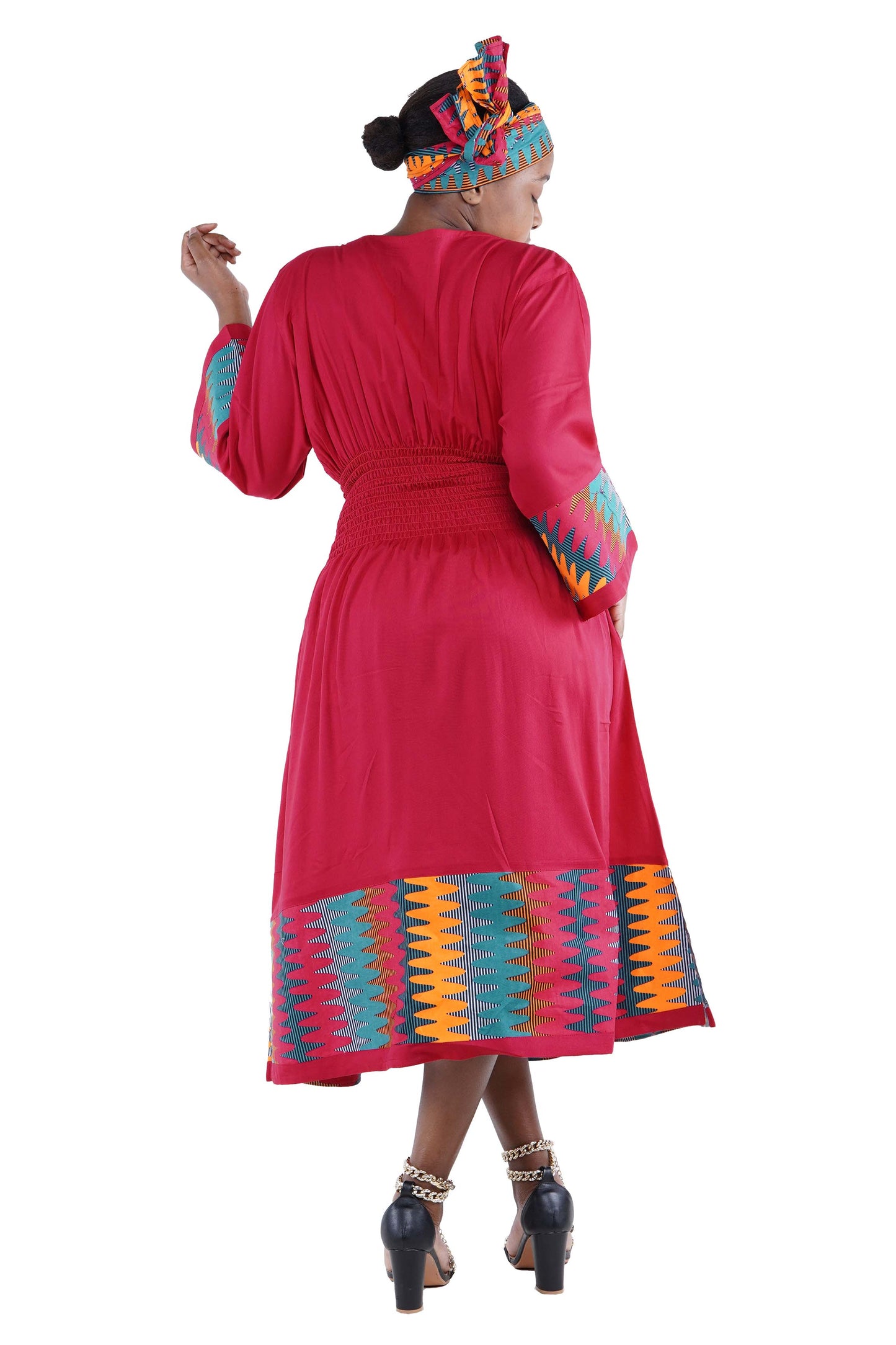 African Trim Midi Dress