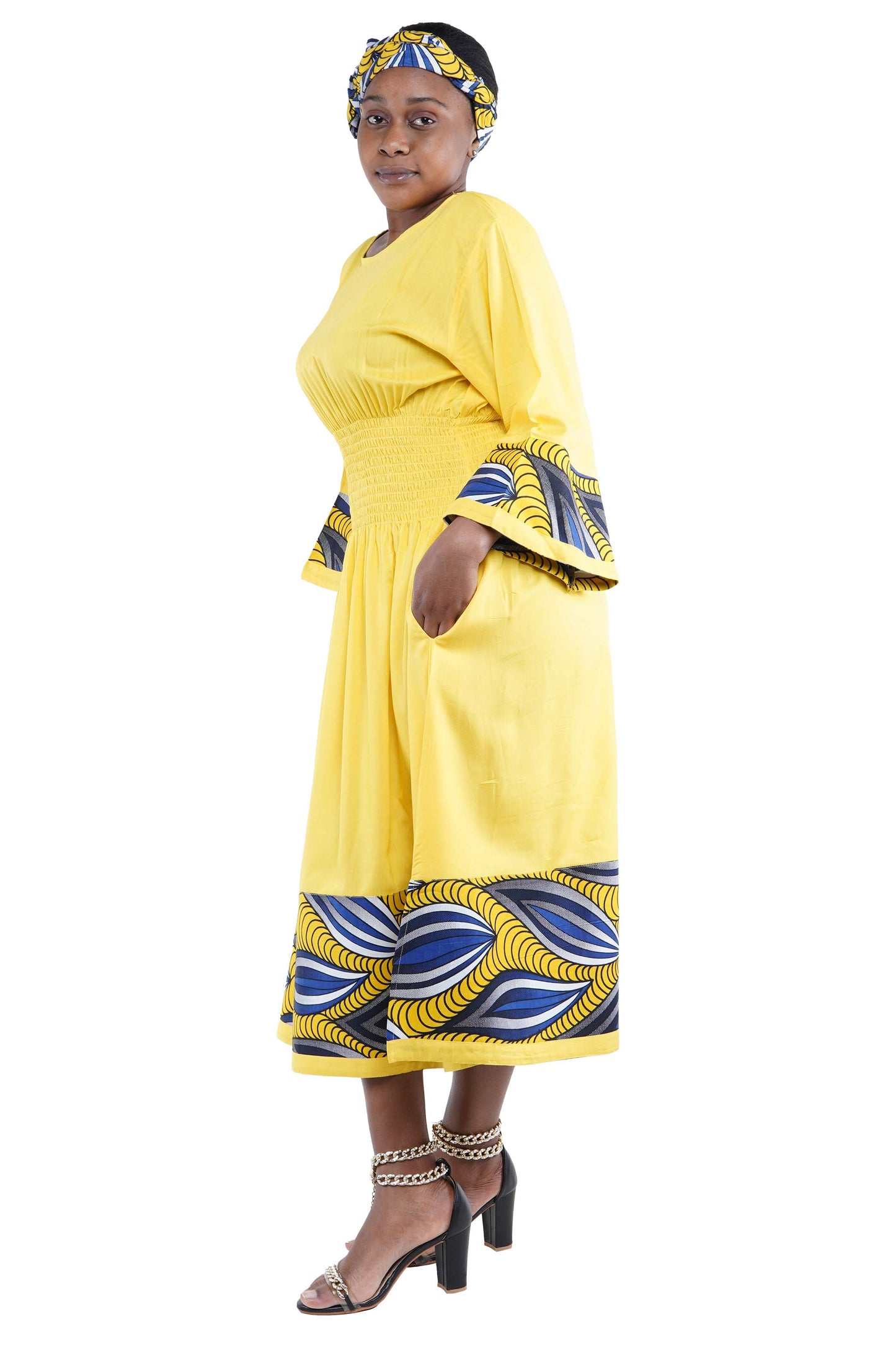African Trim Midi Dress