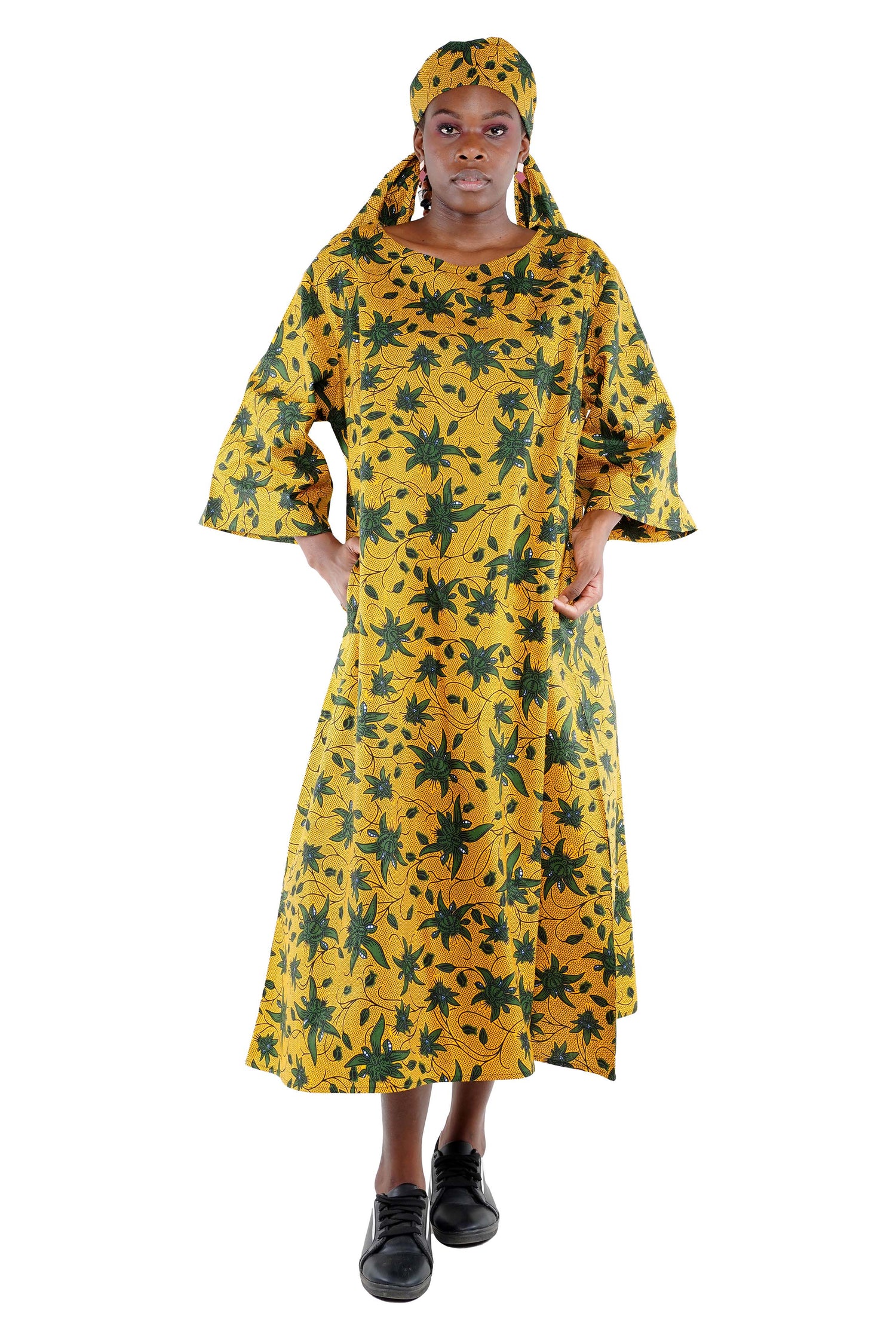 Ankara Long Umbrella Dress | One Size & Plus Size