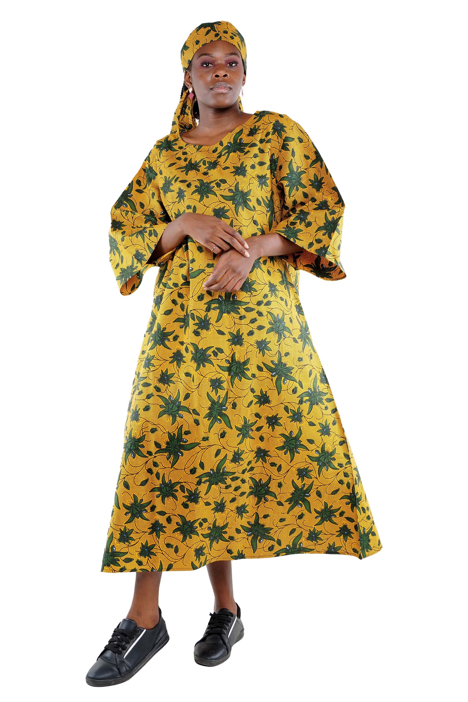 Ankara Long Umbrella Dress | One Size & Plus Size