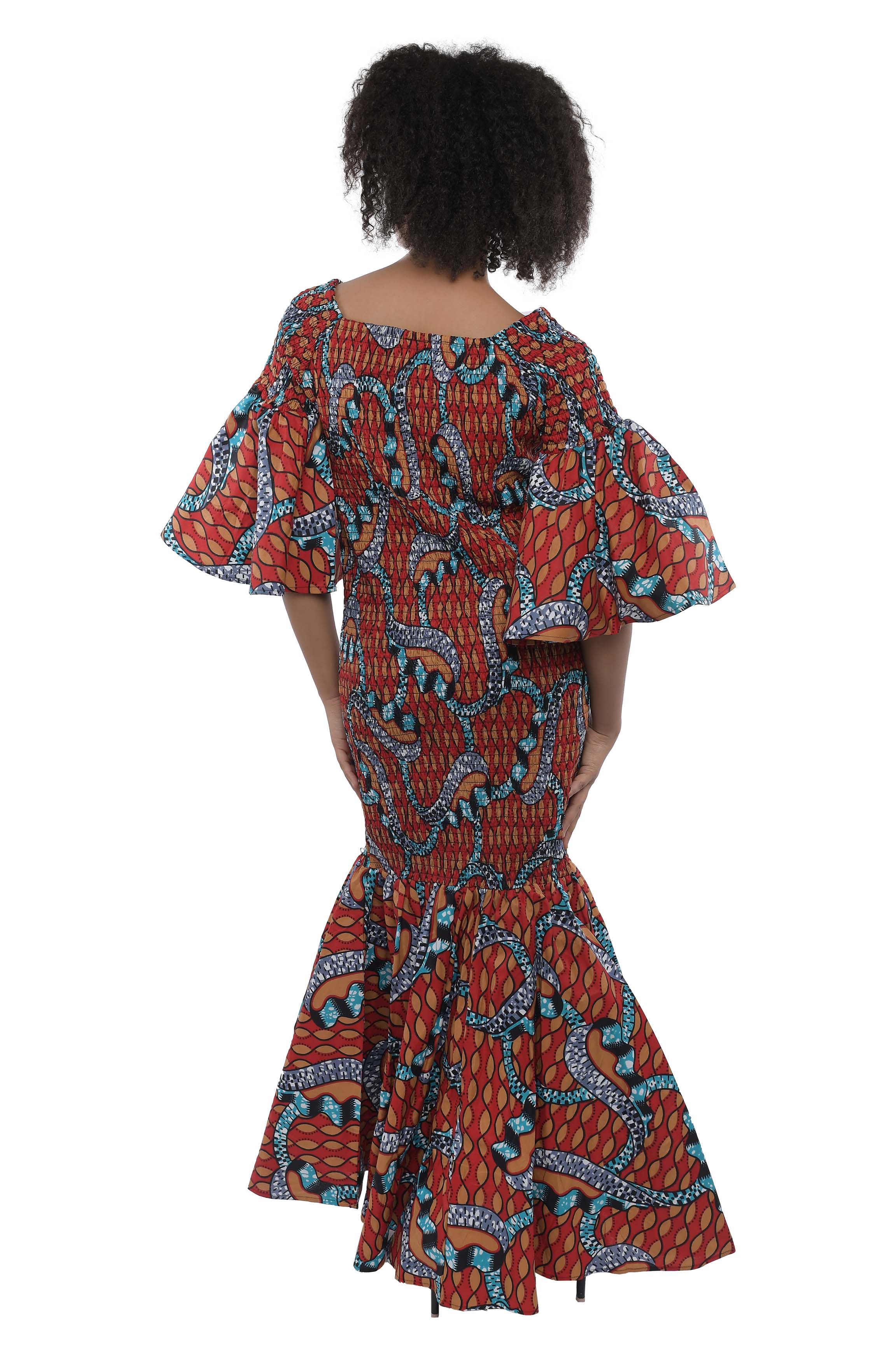 Long Smocked Mermaid Dress (Handbag Not Included)