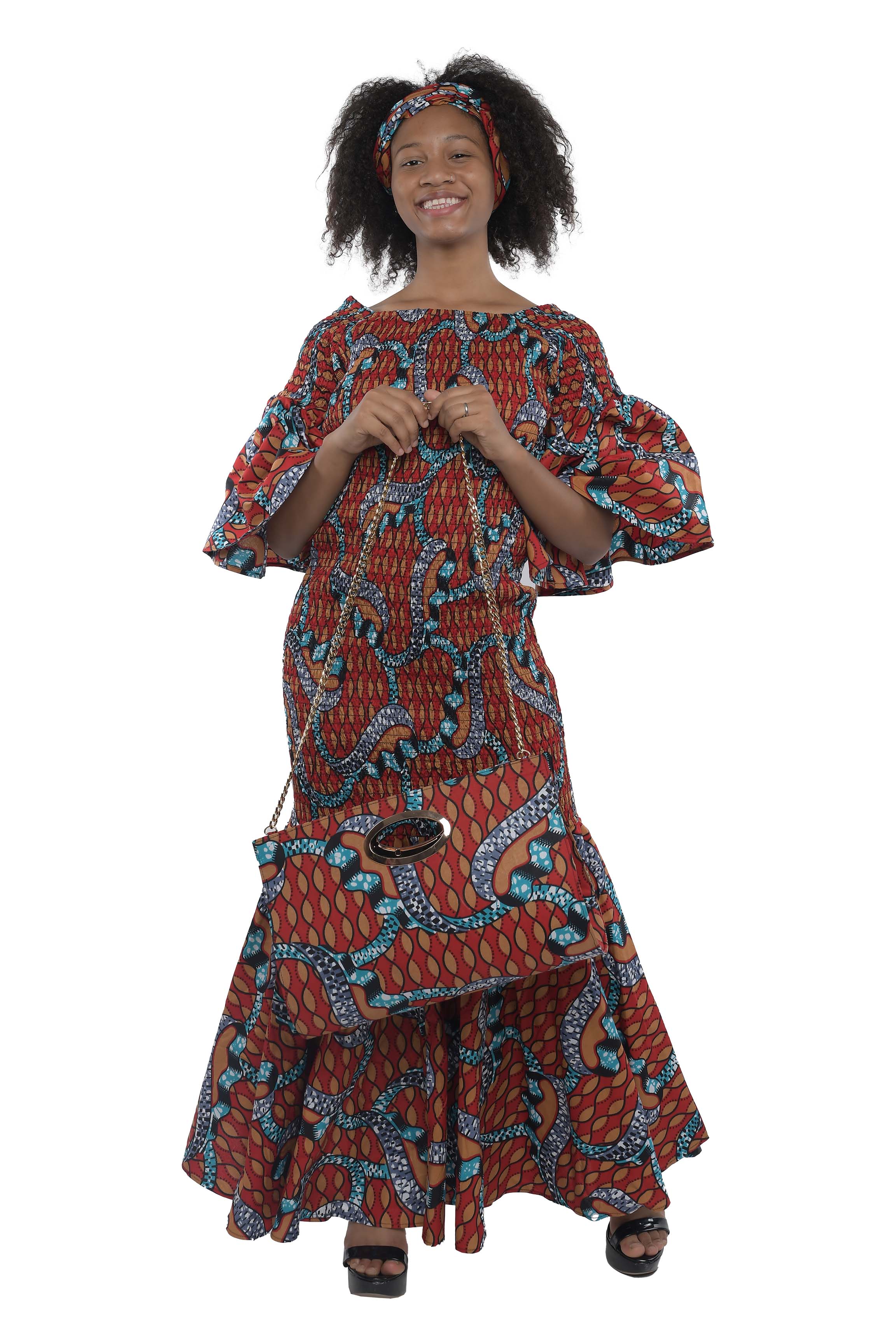 Long Smocked Mermaid Dress (Handbag Not Included)