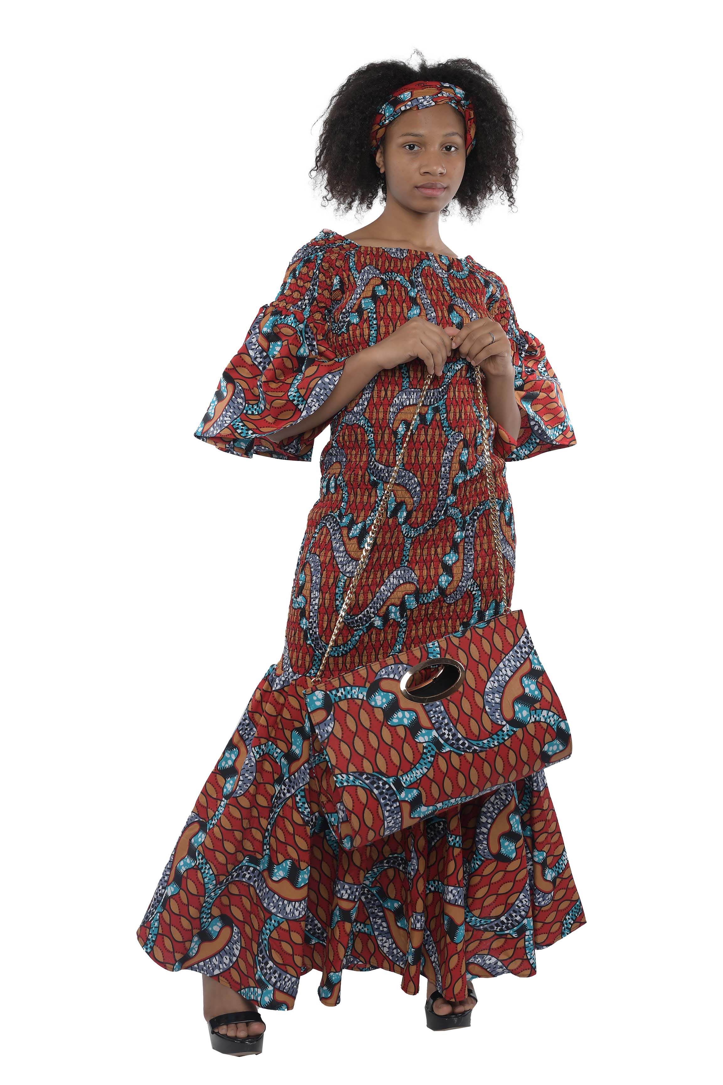 Long Smocked Mermaid Dress (Handbag Not Included)