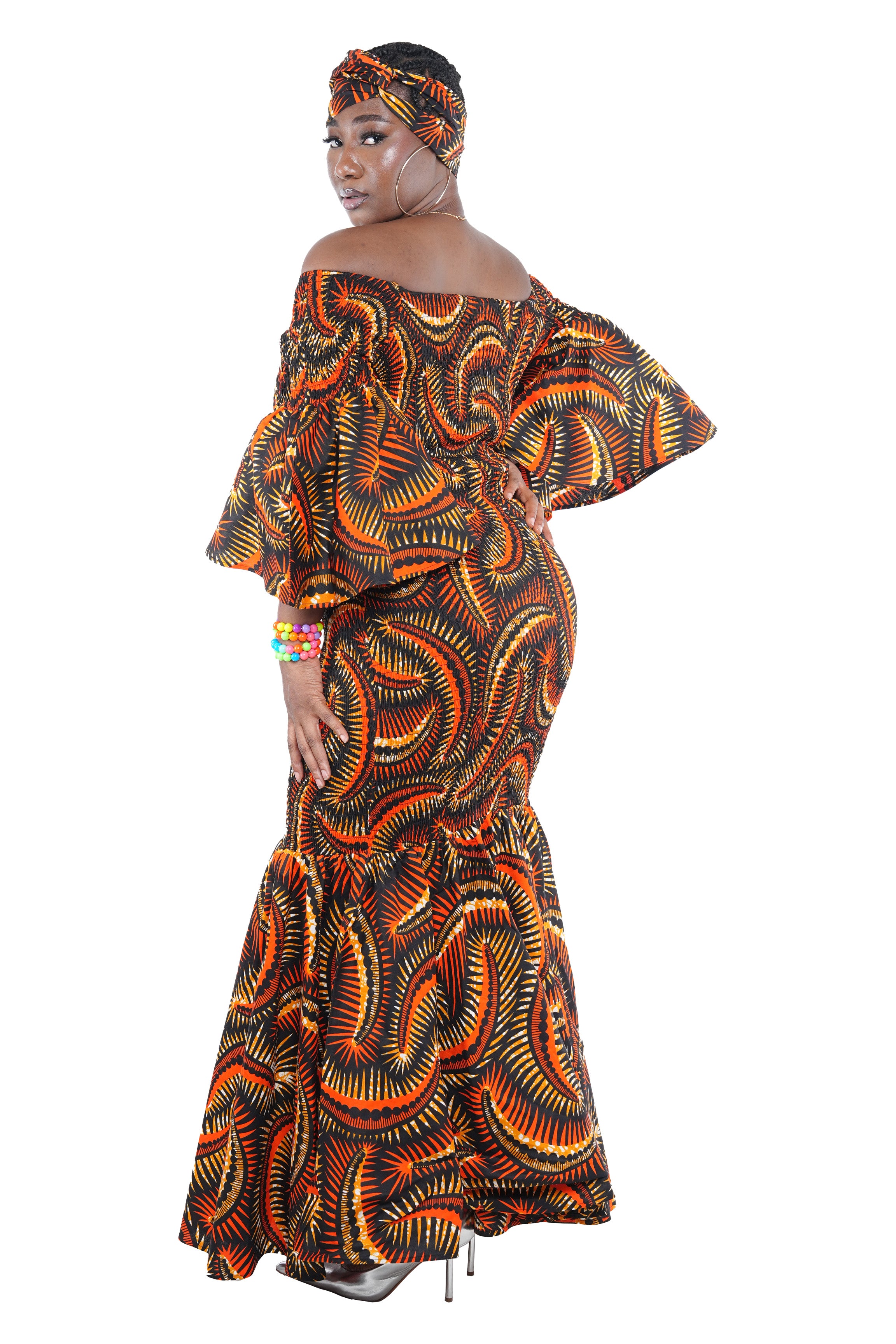 African Women Long Smoked Mermaid/Fish Tail Dress | One Size