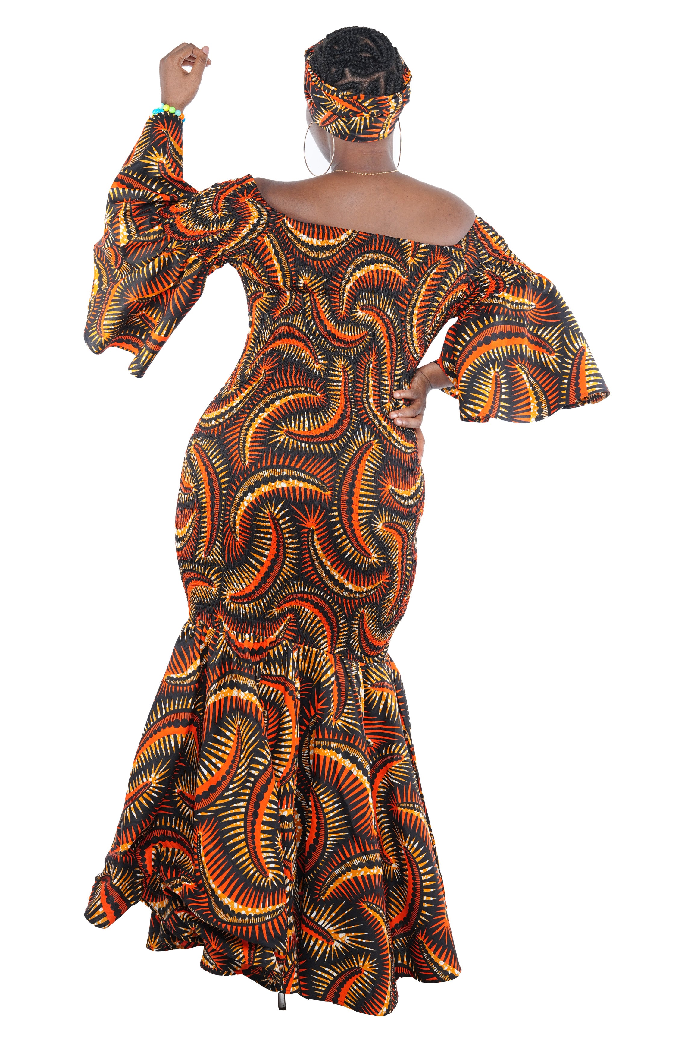 African Women Long Smoked Mermaid/Fish Tail Dress | One Size