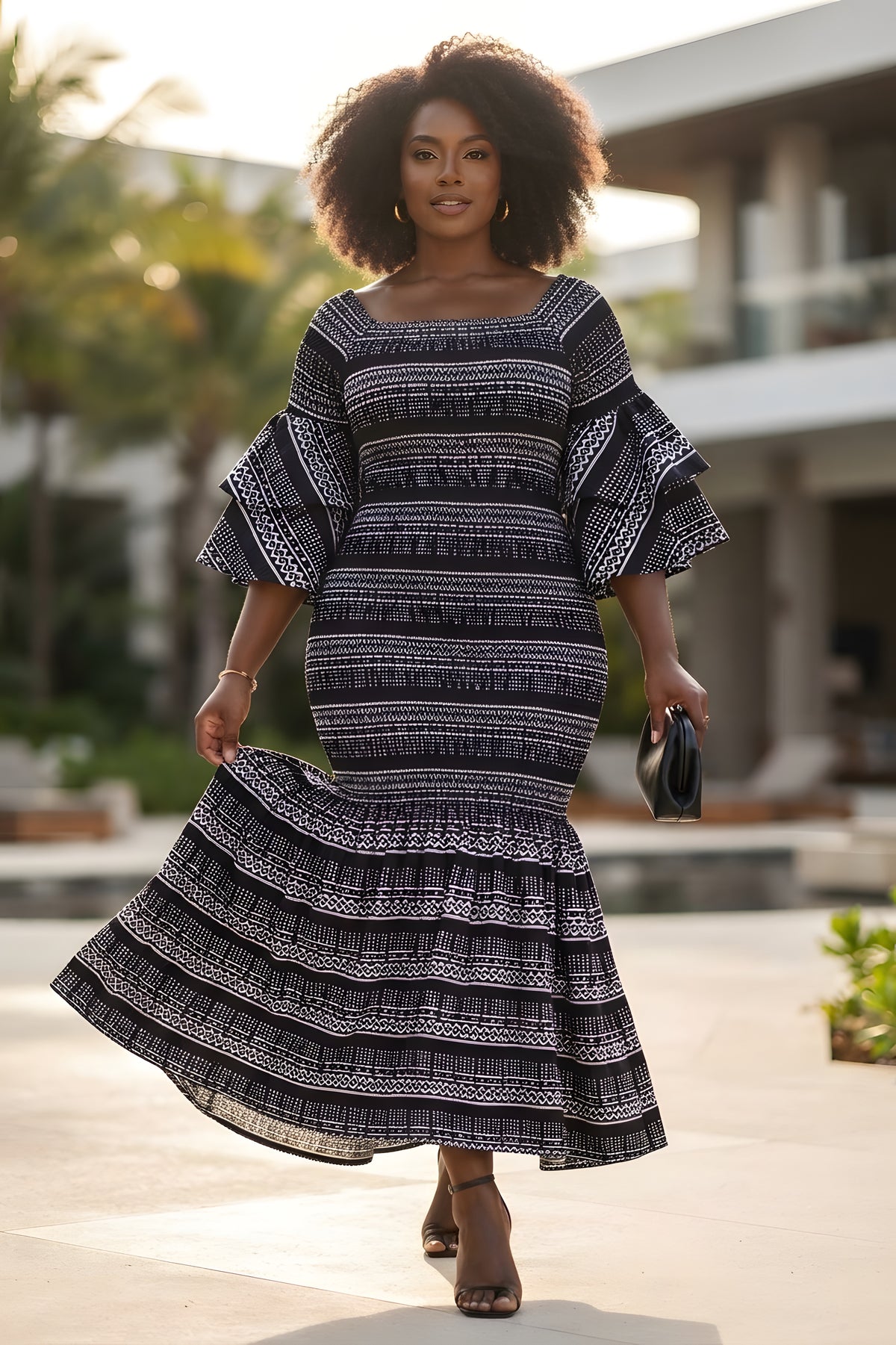 African Women Long Smoked Mermaid/Fish Tail Dress | One Size