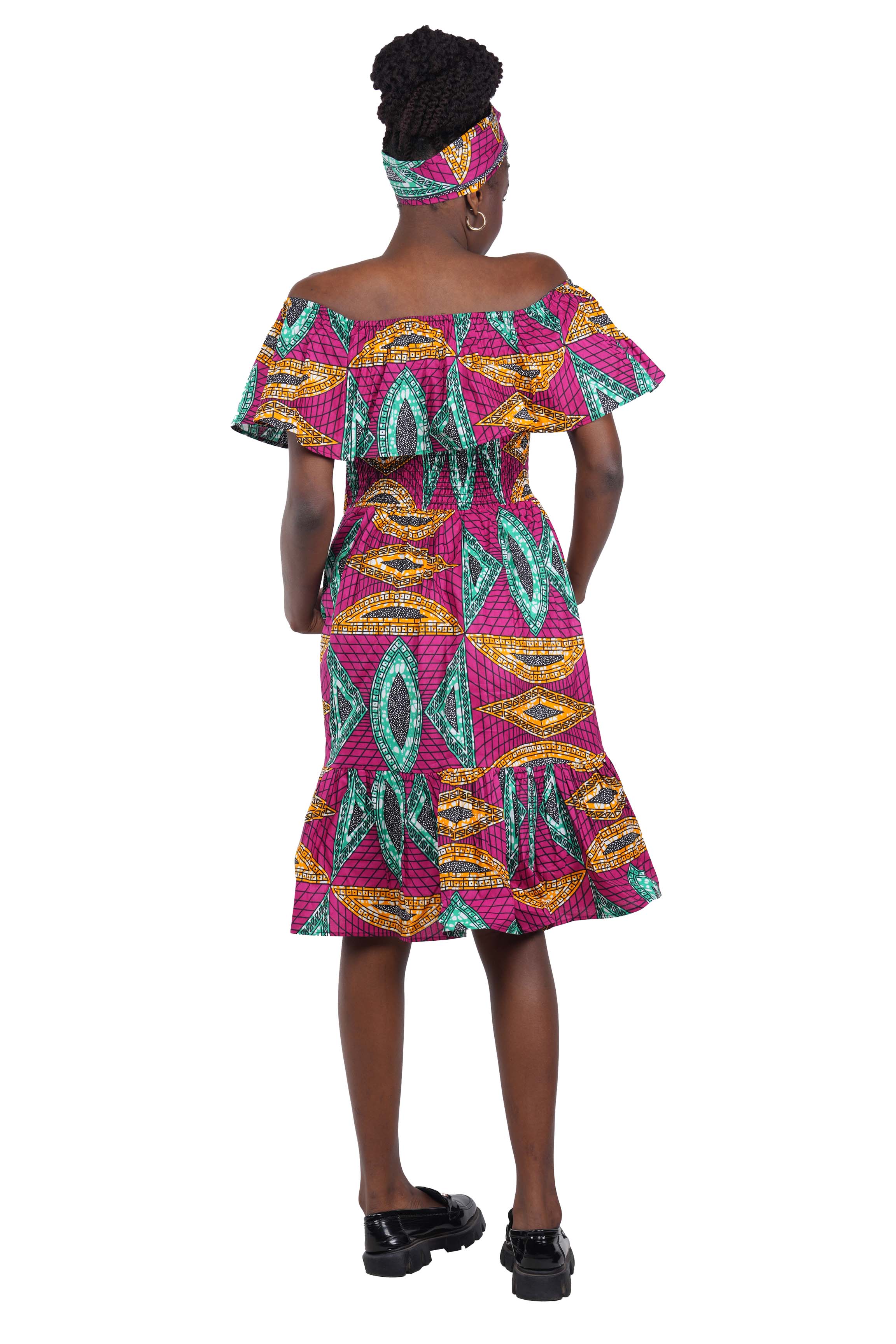 Kente Printed Fit and Flare Dress