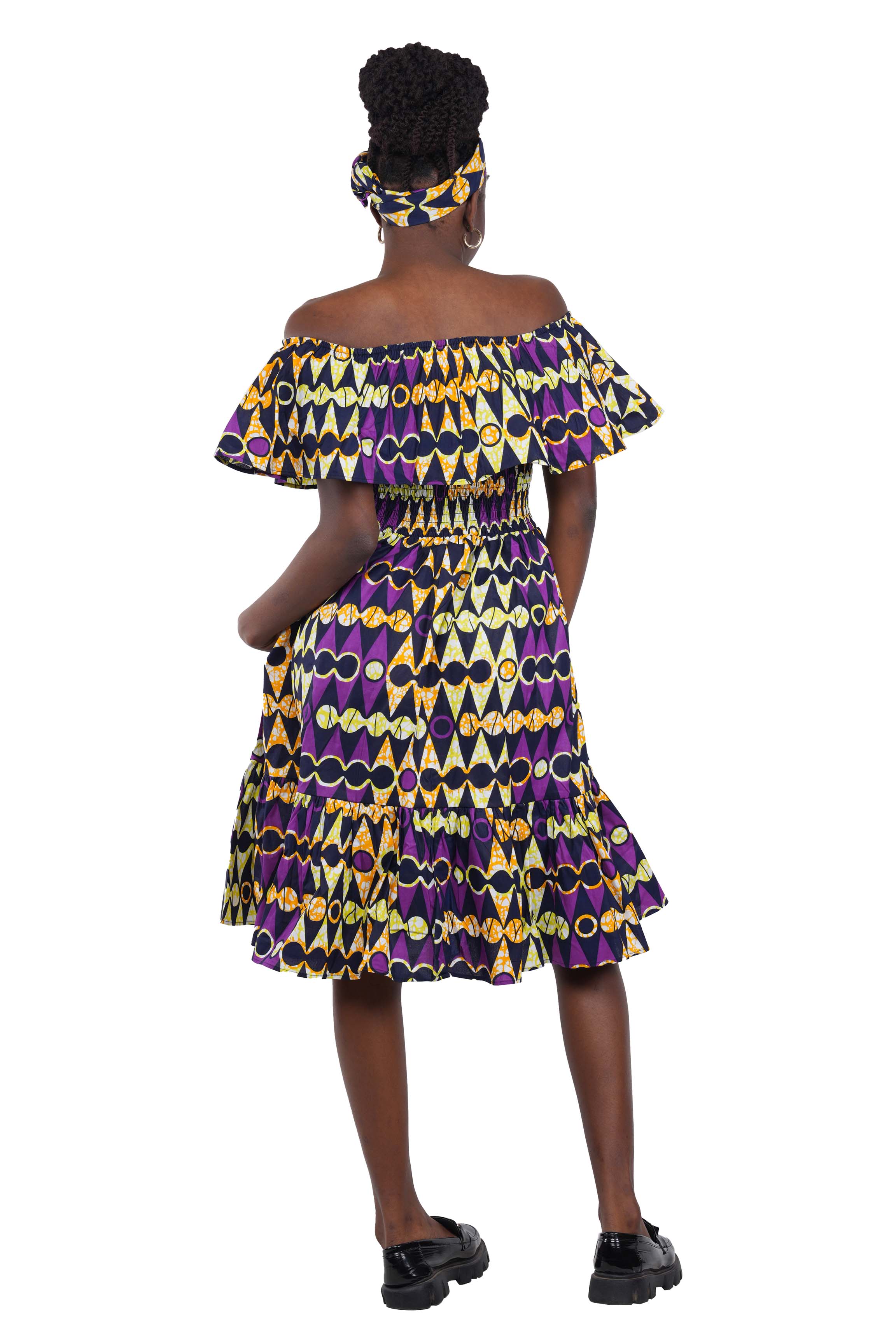 Kente Printed Fit and Flare Dress