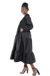 African smocked maxi tiered dress with long sleeves and headwrap
Cotton V-neck African maxi dress with pockets
Afrocentric long sleeve tiered dress one size fits most
African dresses for women