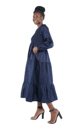 African smocked maxi tiered dress with long sleeves and headwrap
Cotton V-neck African maxi dress with pockets
Afrocentric long sleeve tiered dress one size fits most
African dresses for women