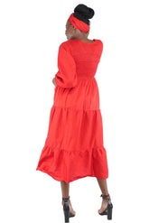 African smocked maxi tiered dress with long sleeves and headwrap
Cotton V-neck African maxi dress with pockets
Afrocentric long sleeve tiered dress one size fits most
African dresses for women