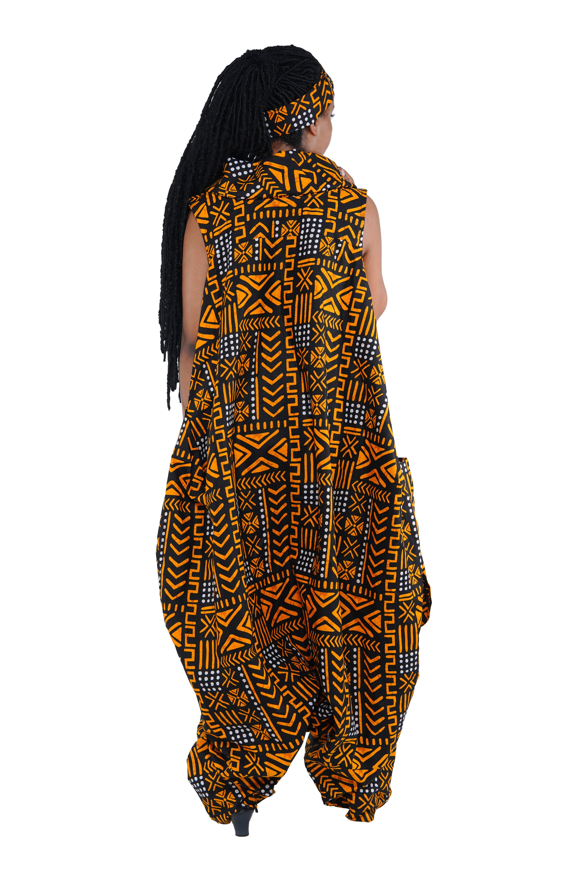 African Long High Neck Jumpsuit