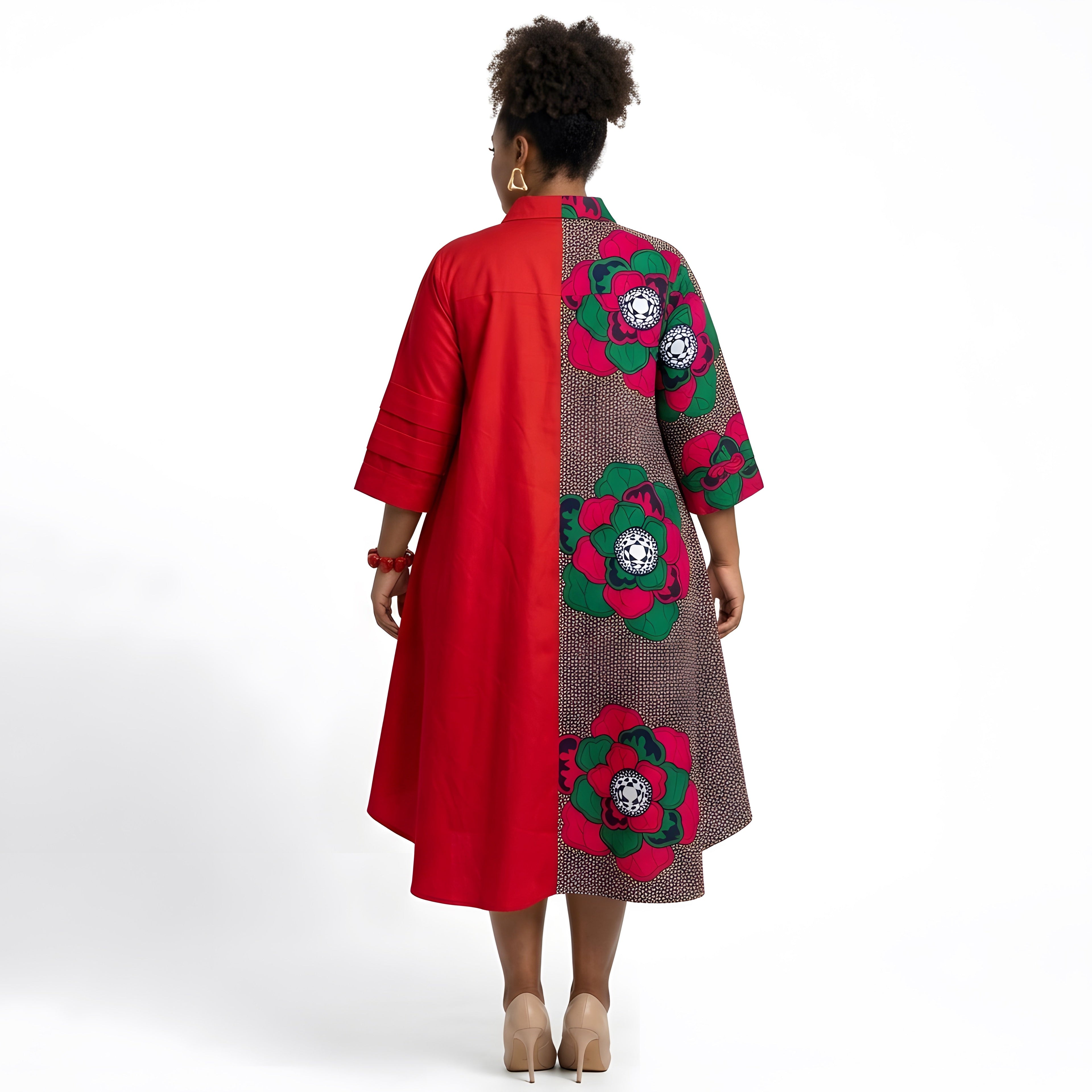 African Accent High Low Swing Dress | One Size