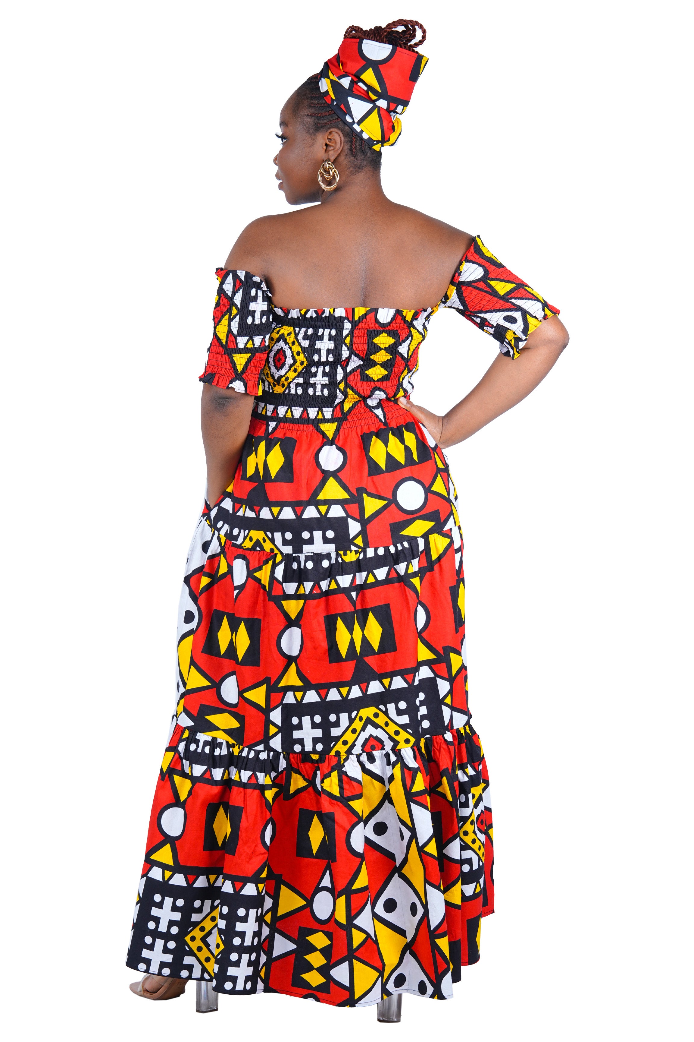 Smocked Off-the-Shoulder Cotton Dress | One Size