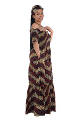 Afrocentric cotton off shoulder dress outfit for women”