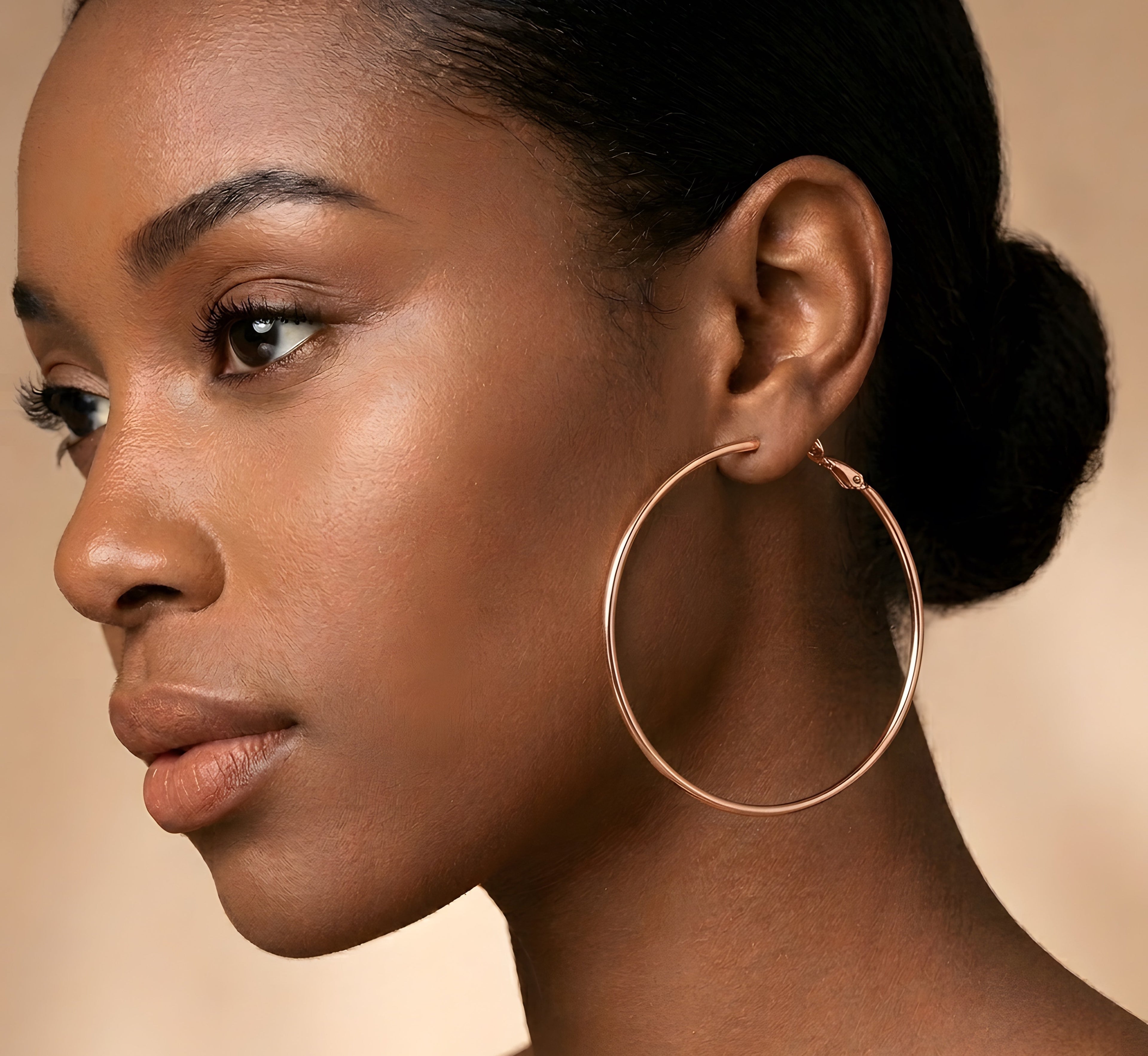 Classic Rose Gold Stainless Steel Hoop Earrings | Various Sizes