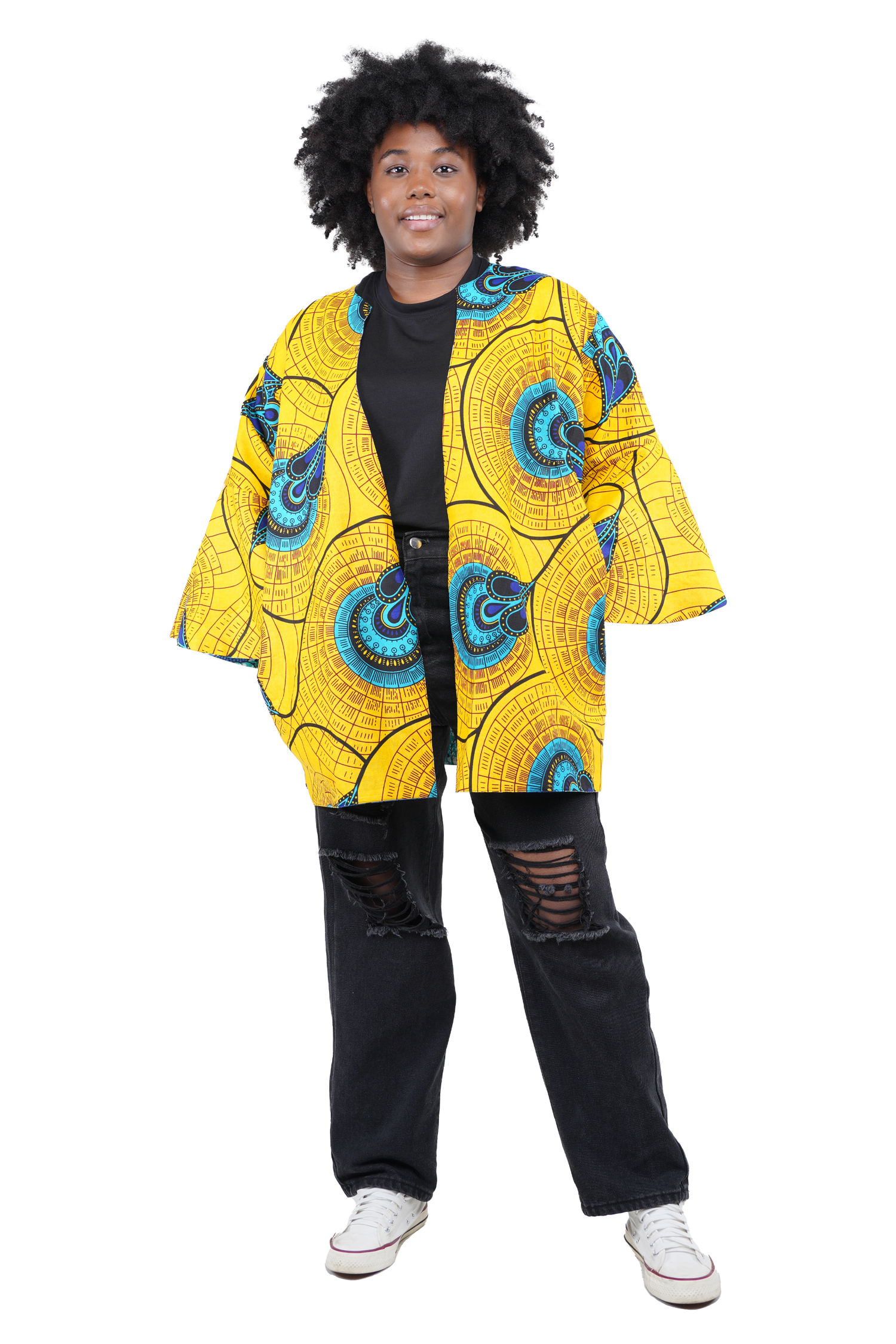 Reversible African Jacket Duster Short Coat Afrocentric Attire for Women