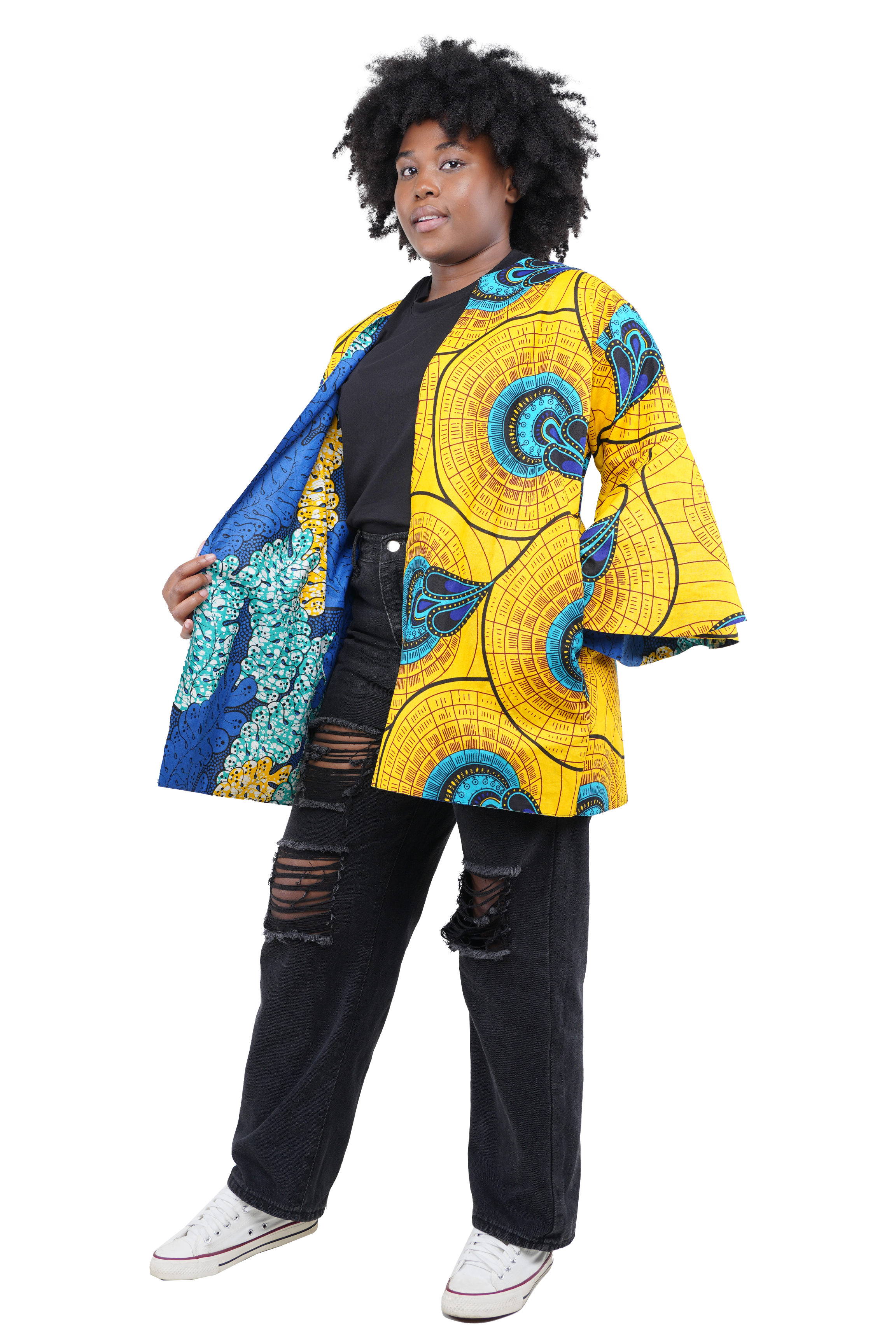 Reversible African Jacket Duster Short Coat Afrocentric Attire for Women