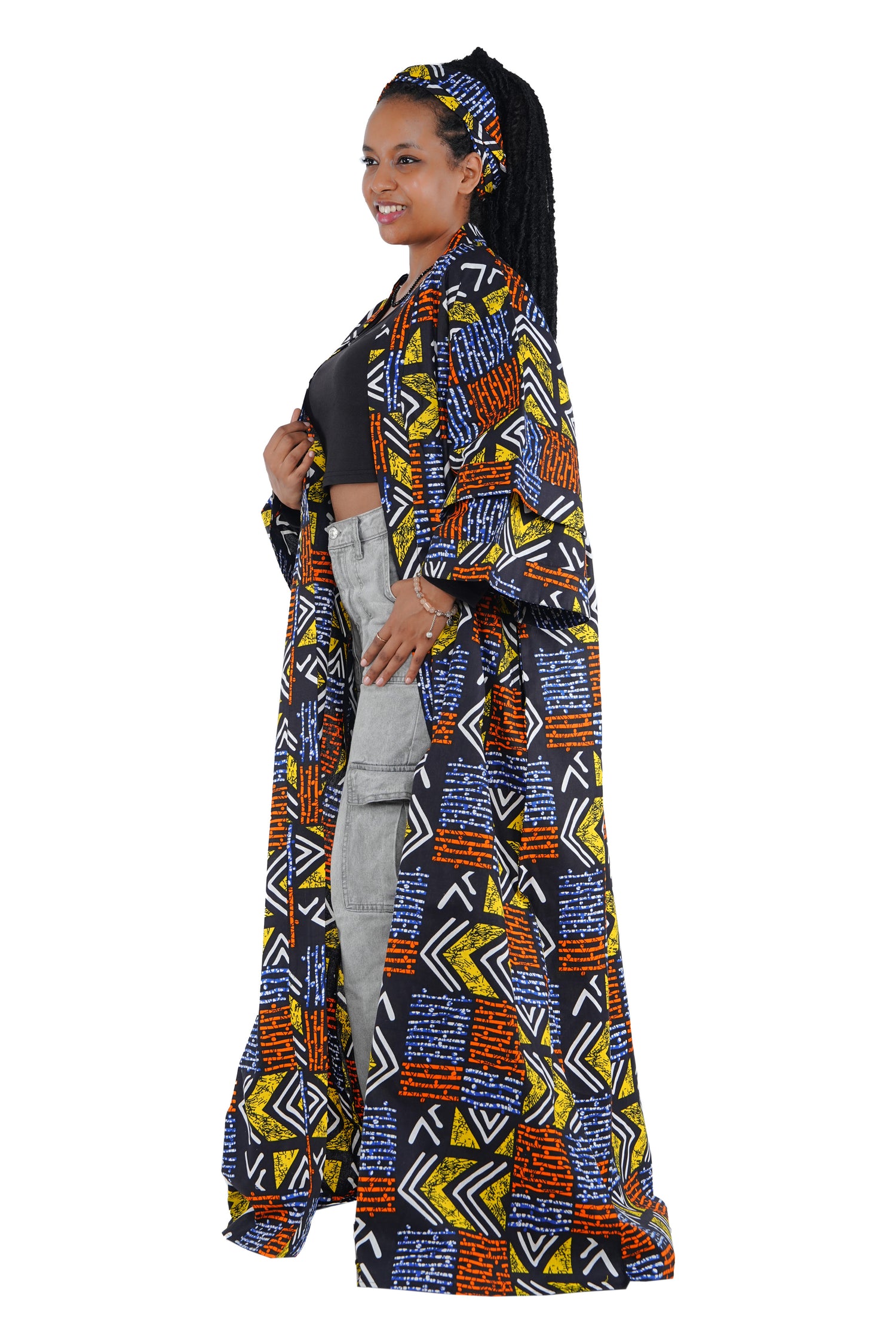 Ankara Long Kimono | Robe | One Size
