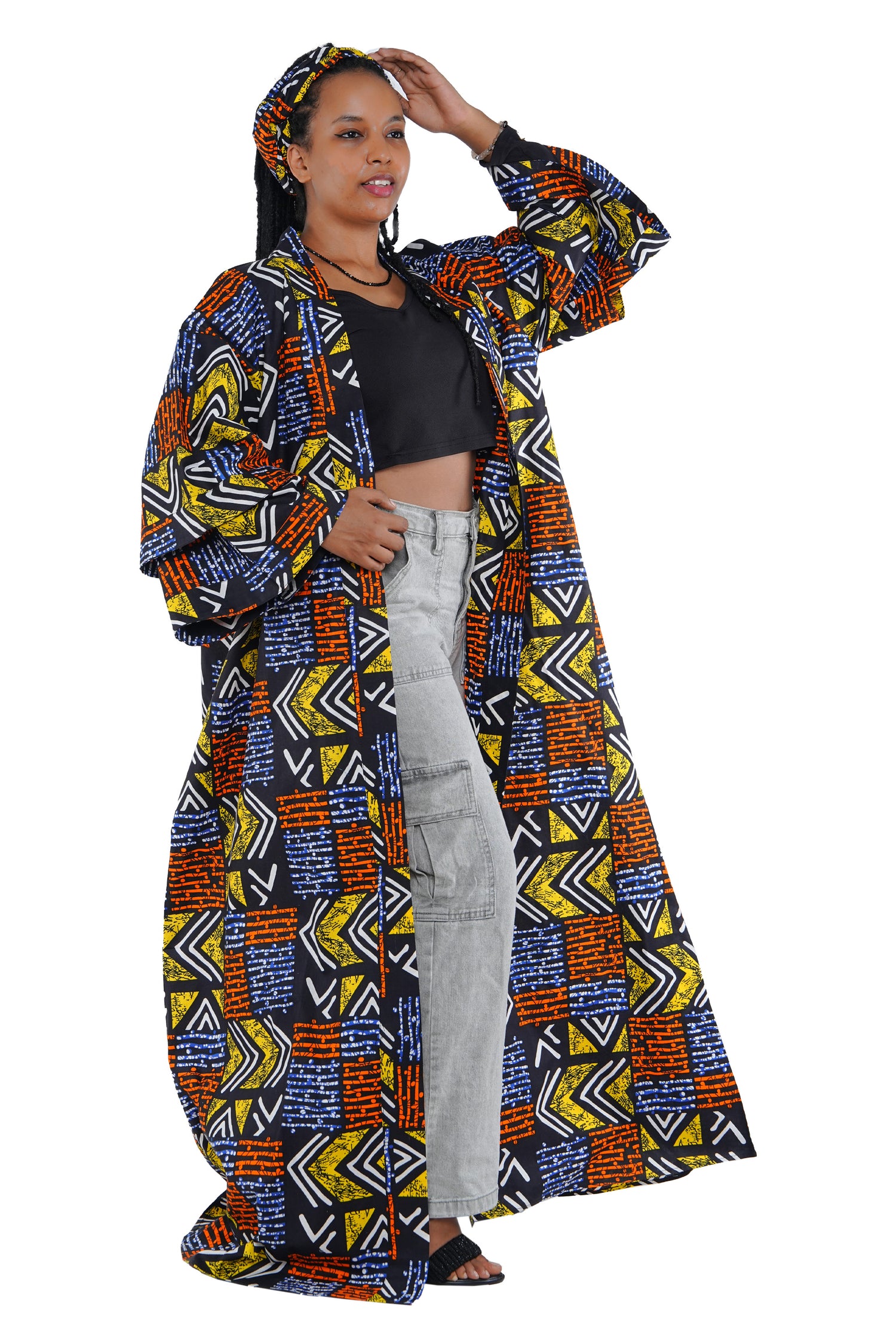 Ankara Long Kimono | Robe | One Size