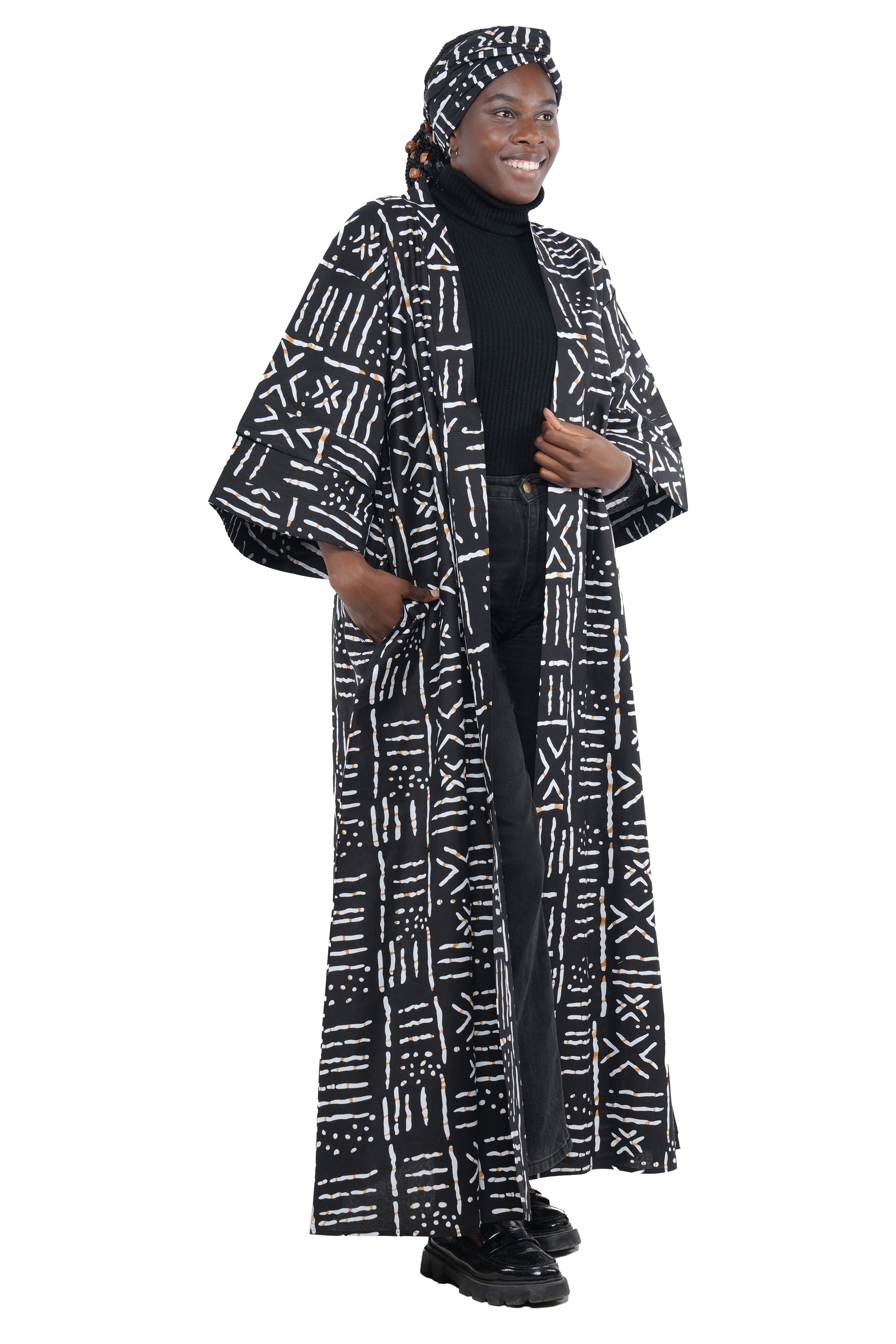 Ankara Long Kimono Jacket