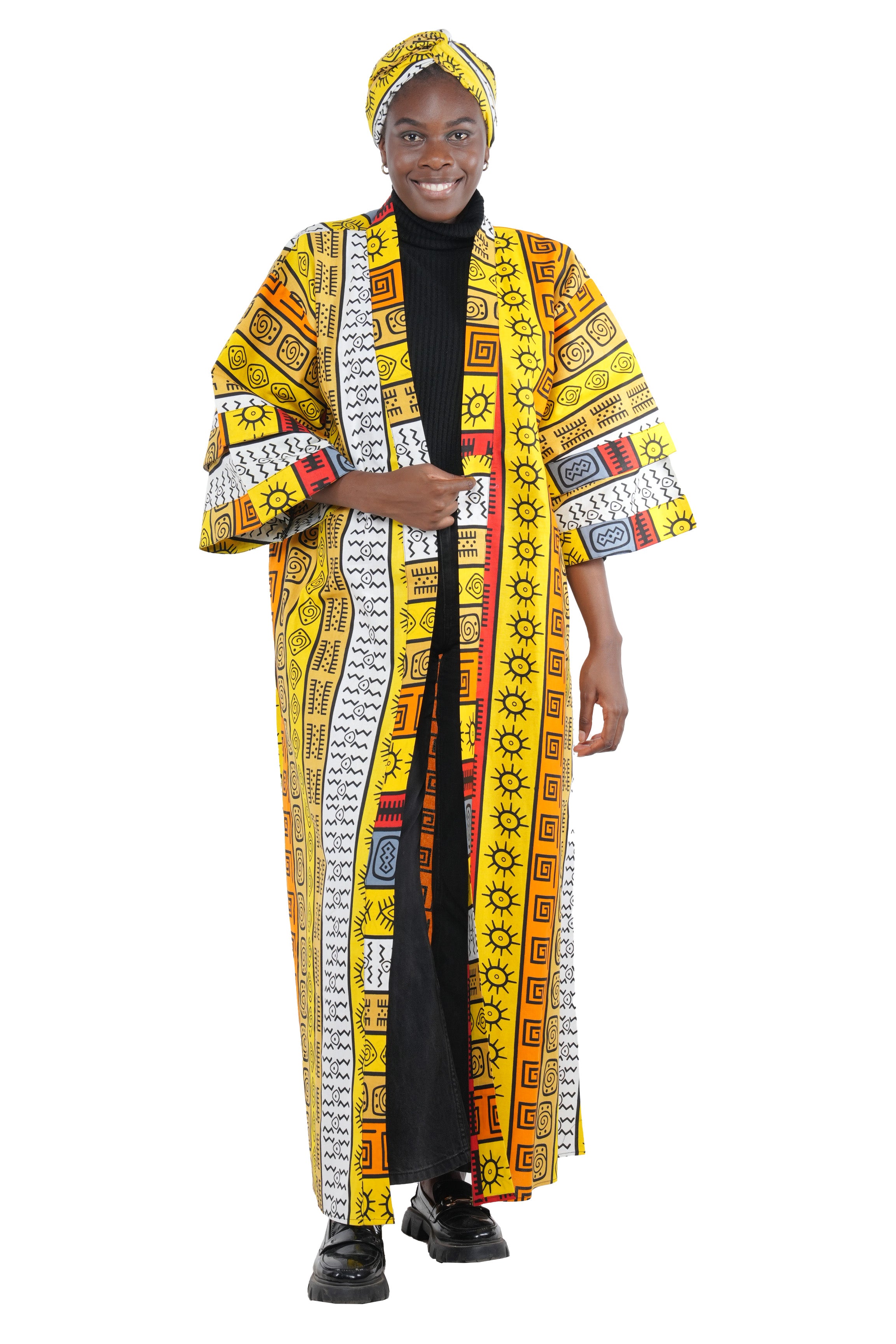 Ankara Long Kimono Jacket