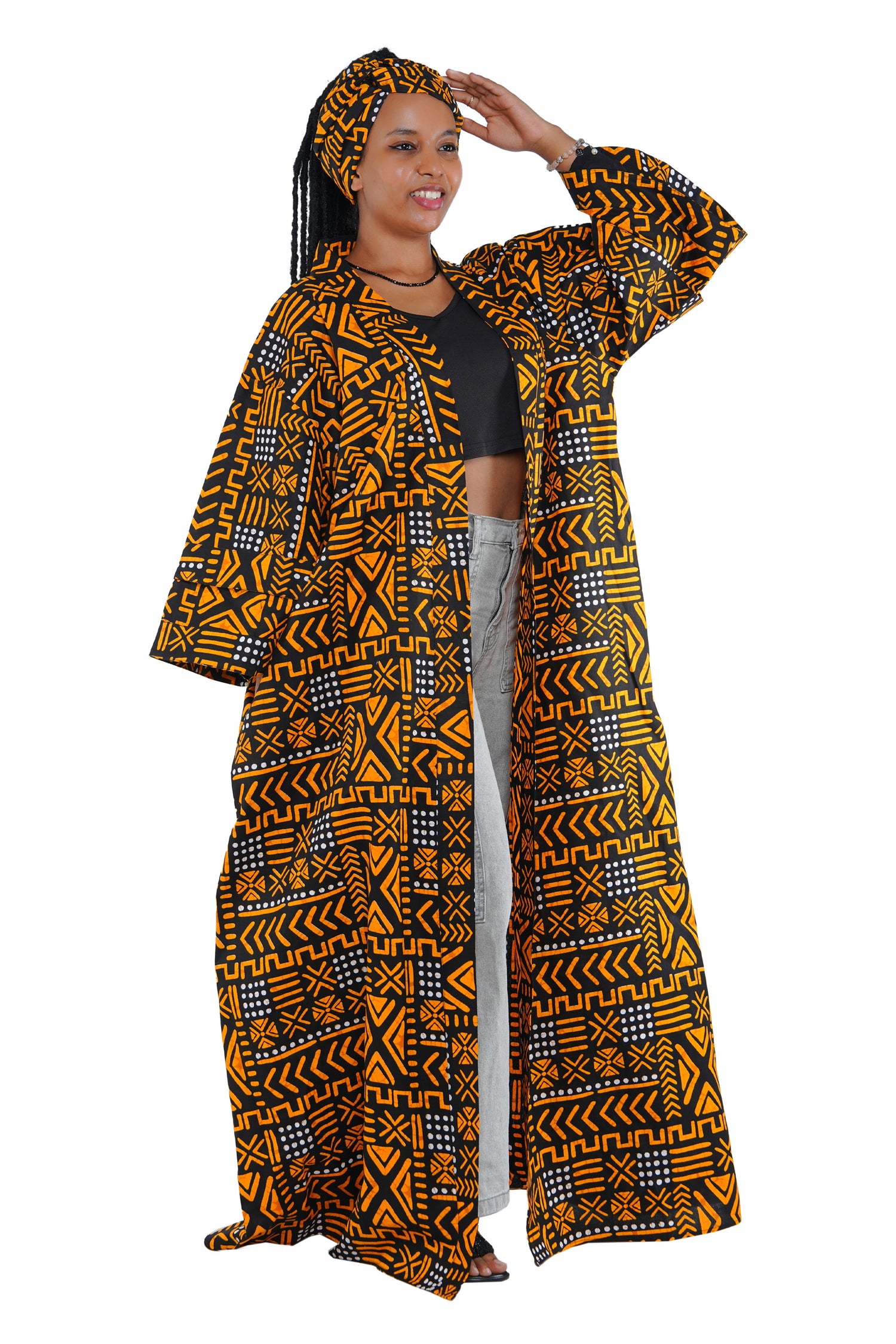 Ankara Long Kimono | Robe | One Size