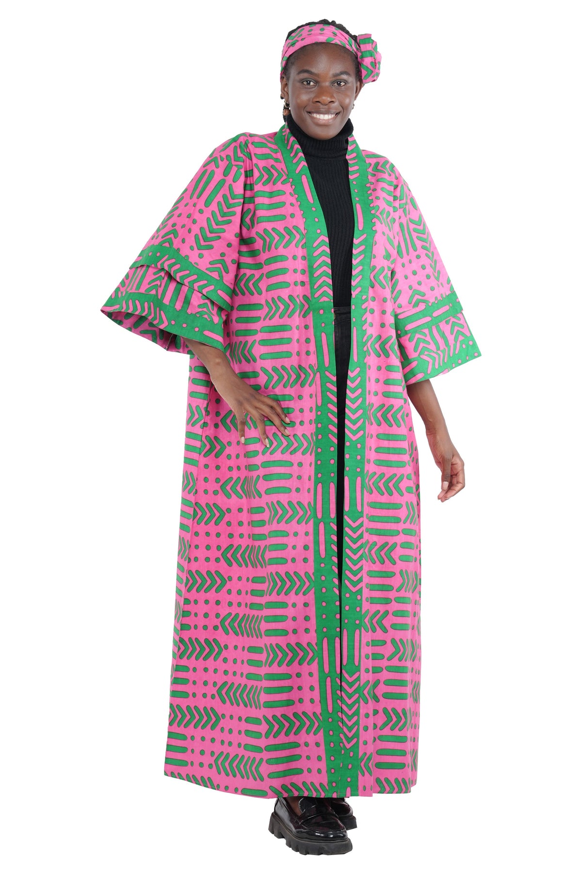 Long African Print Kimono for Women | One Size