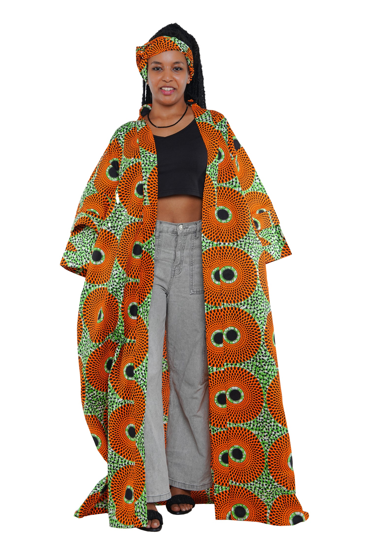 Ankara Long Kimono | Robe | One Size