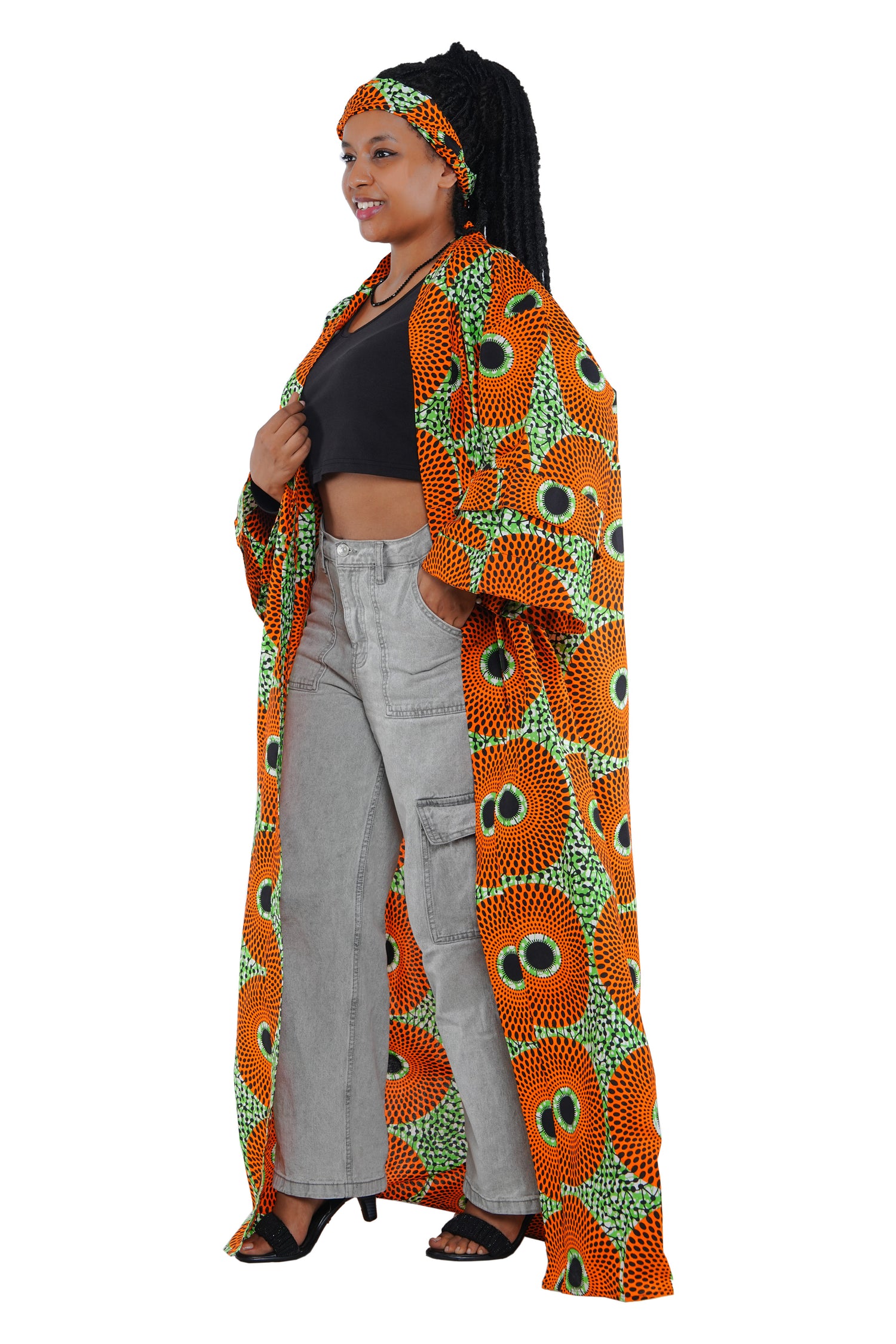 Ankara Long Kimono | Robe | One Size