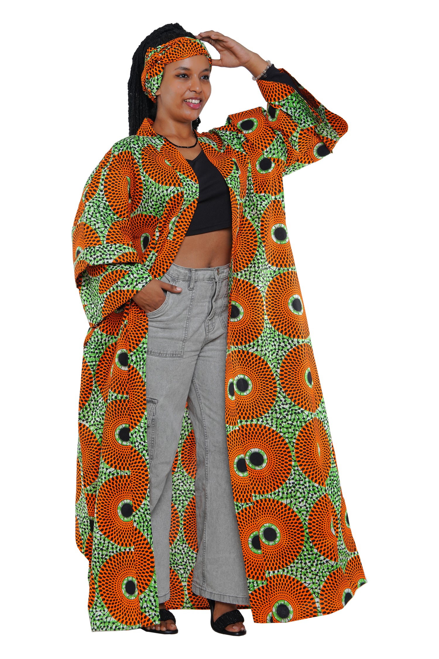 Ankara Long Kimono | Robe | One Size