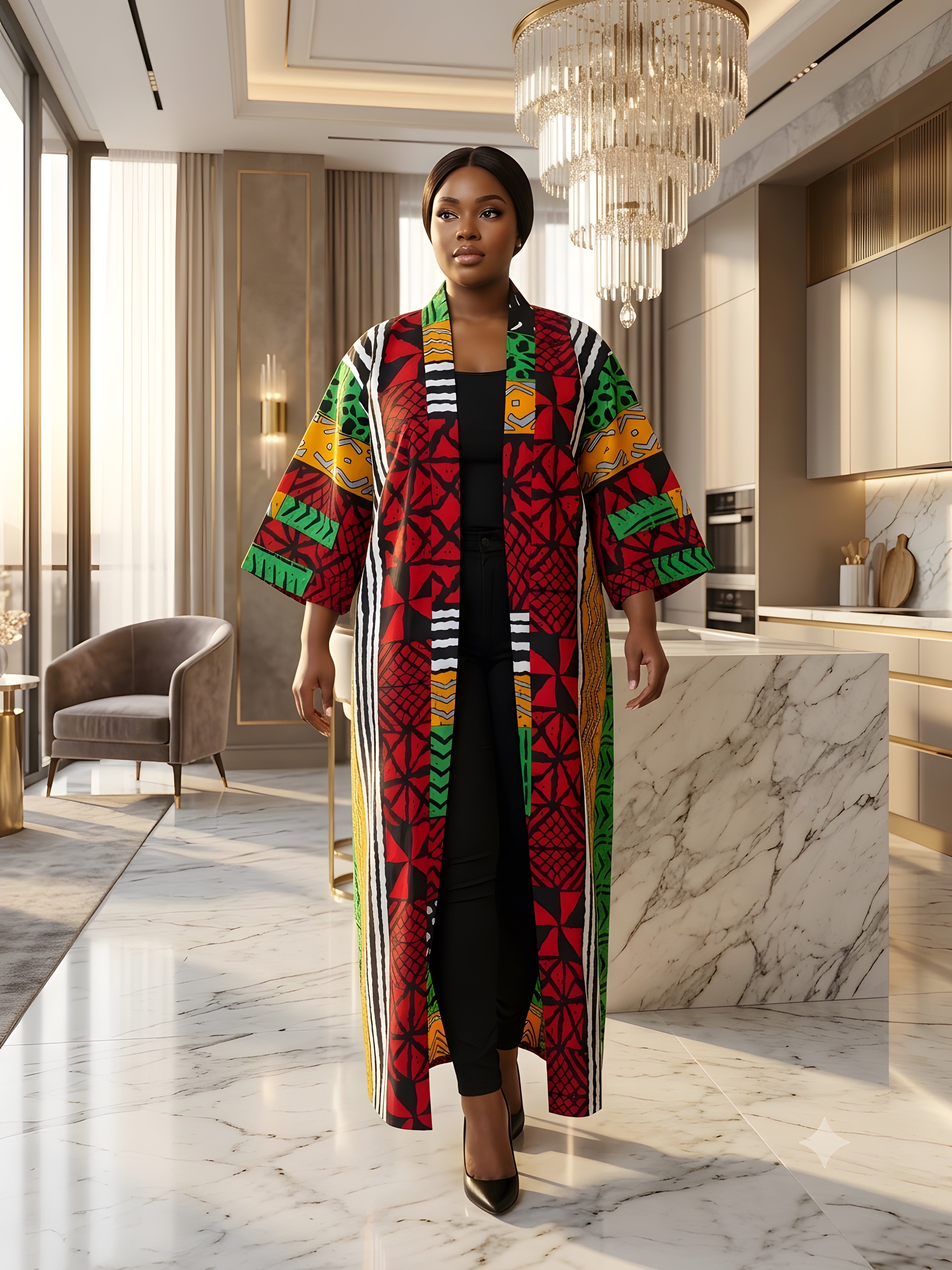 African Long Kimono | Robe | Duster | One Size