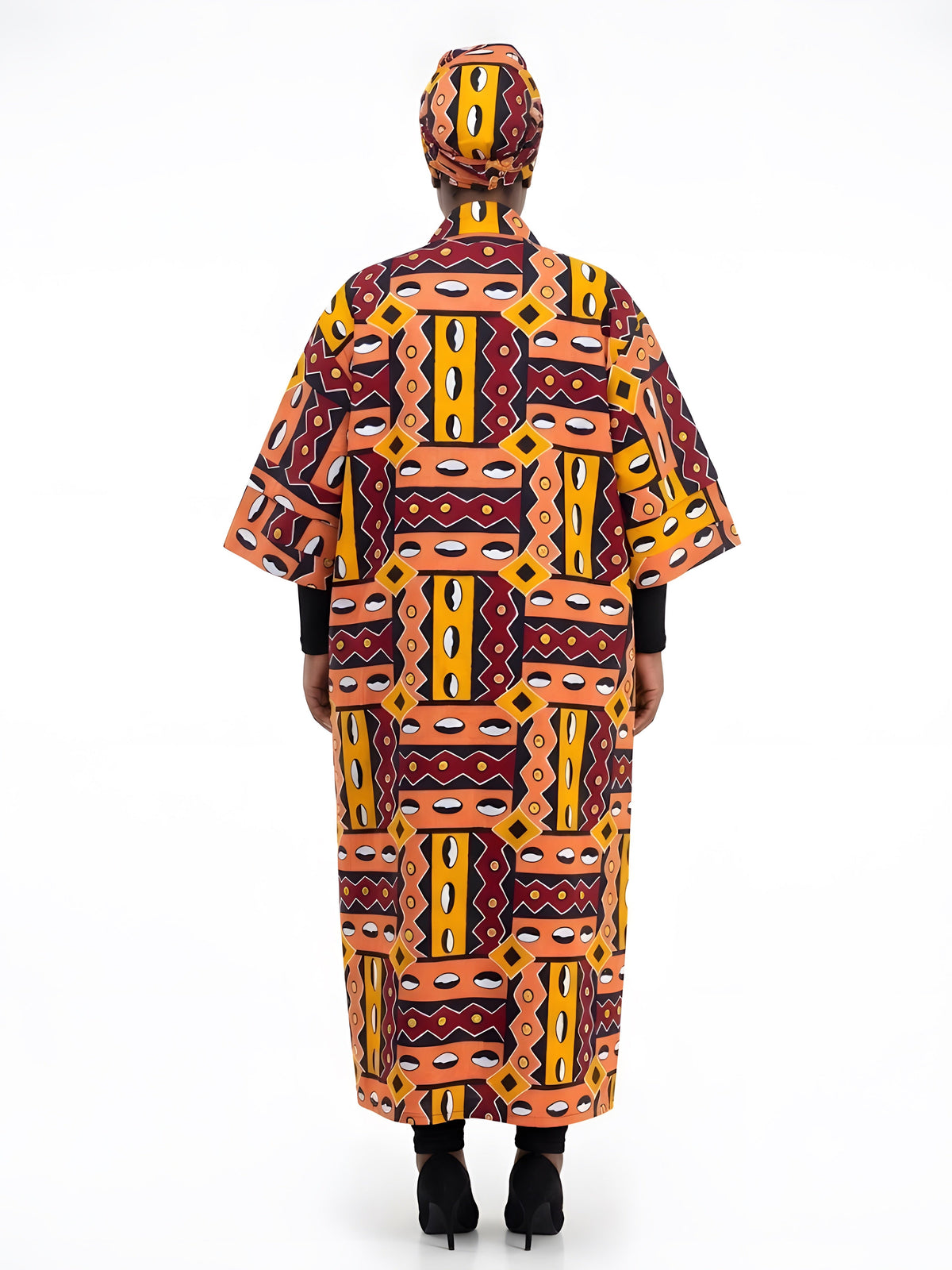 Long African Print Kimono for Women | One Size