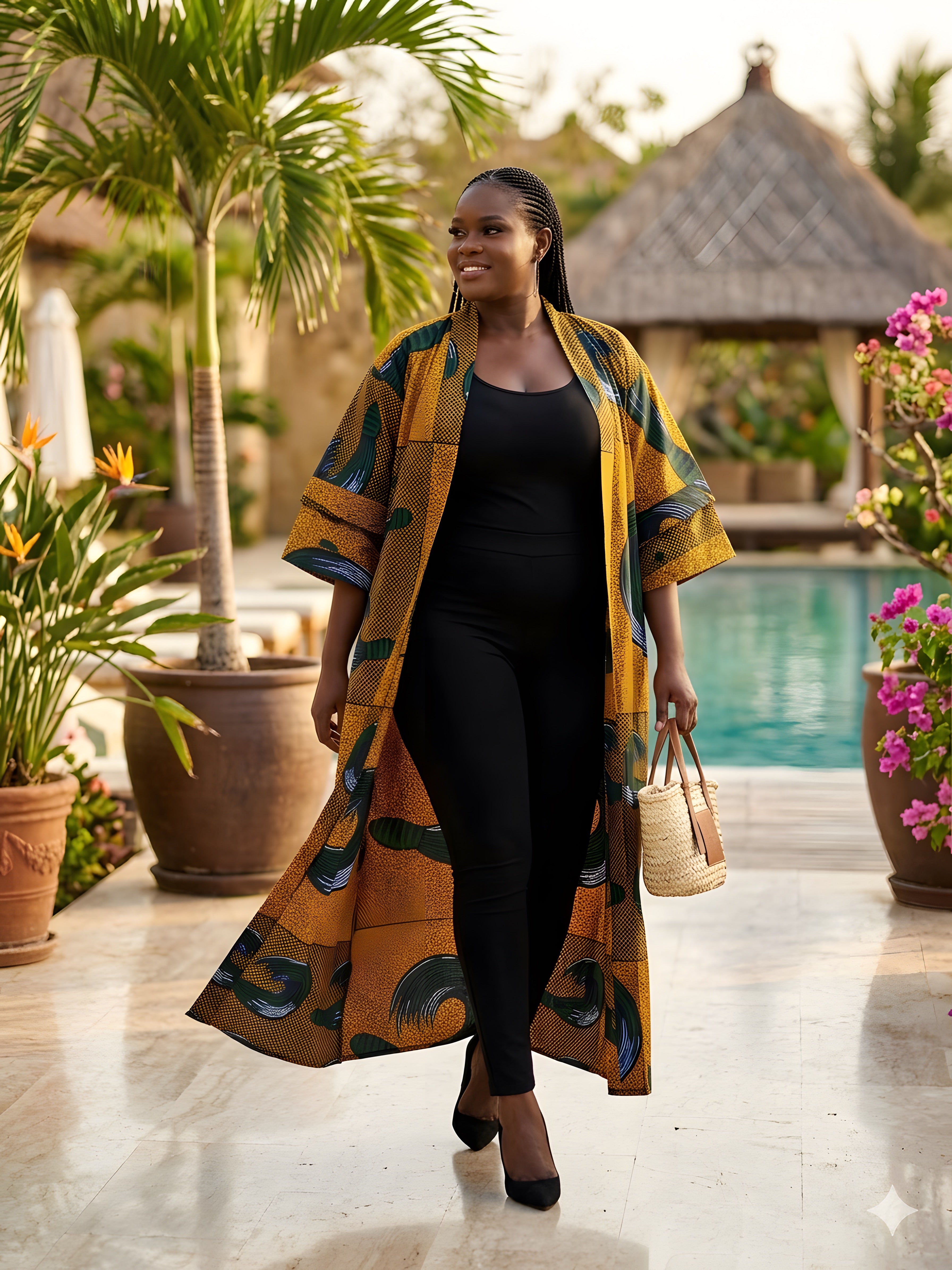 African Long Kimono | Robe | Duster | One Size