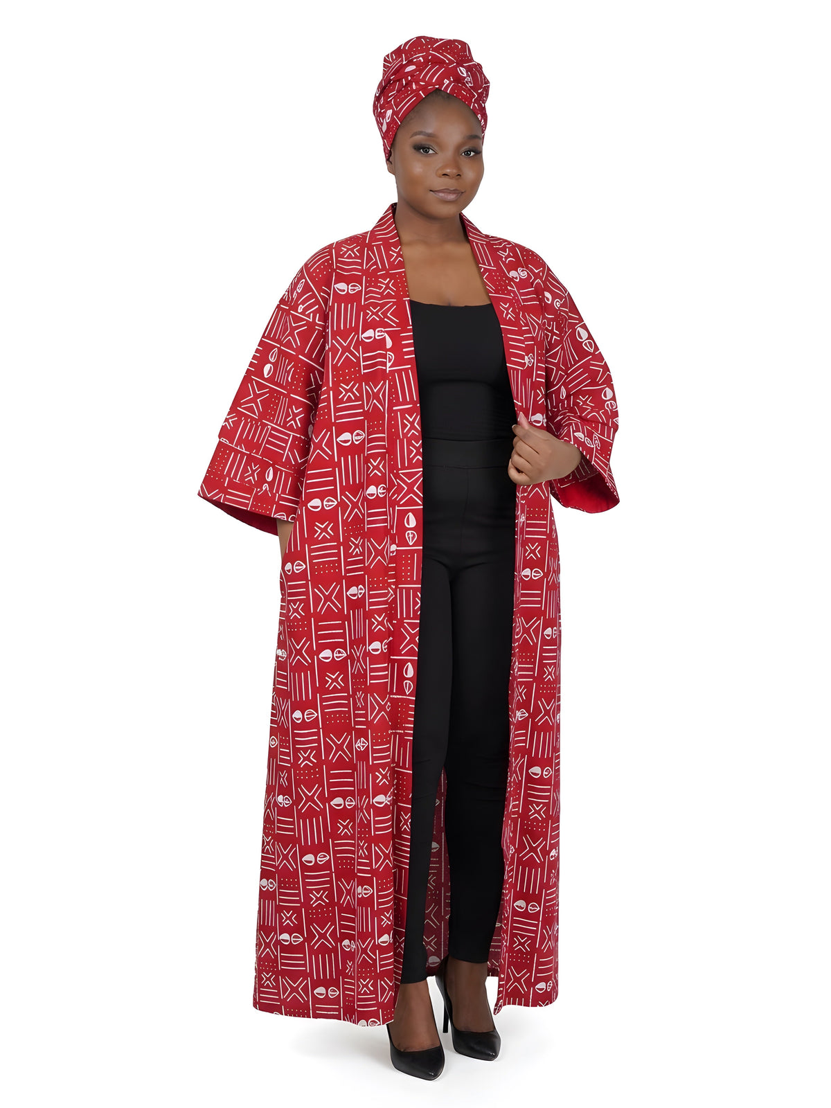 Long African Print Kimono for Women | One Size