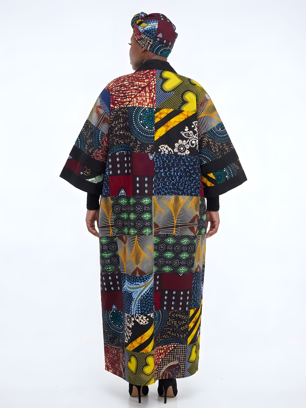 Long African Print Kimono for Women | One Size