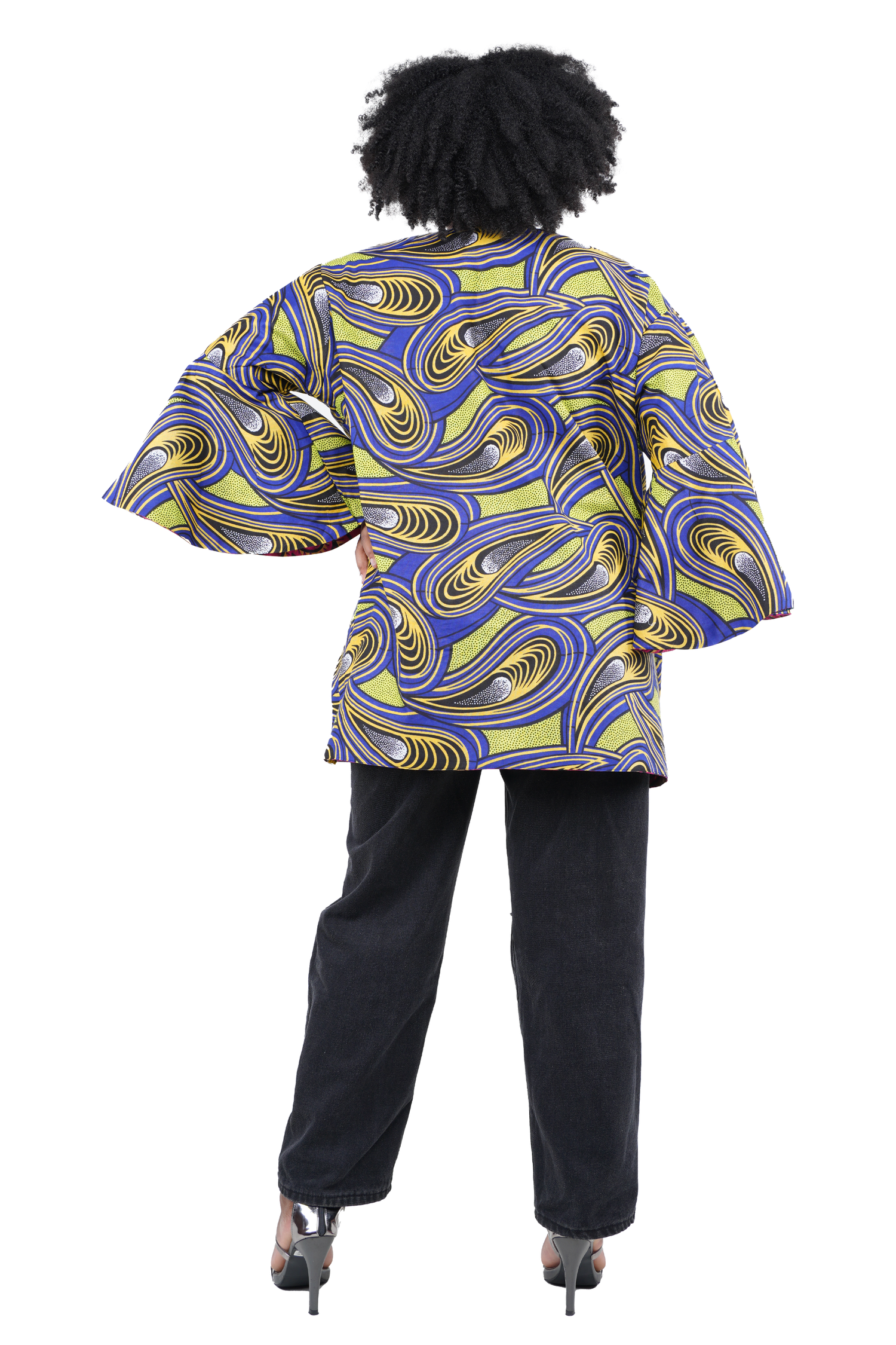 Reversible African Jacket Duster Short Coat Afrocentric Attire for Women