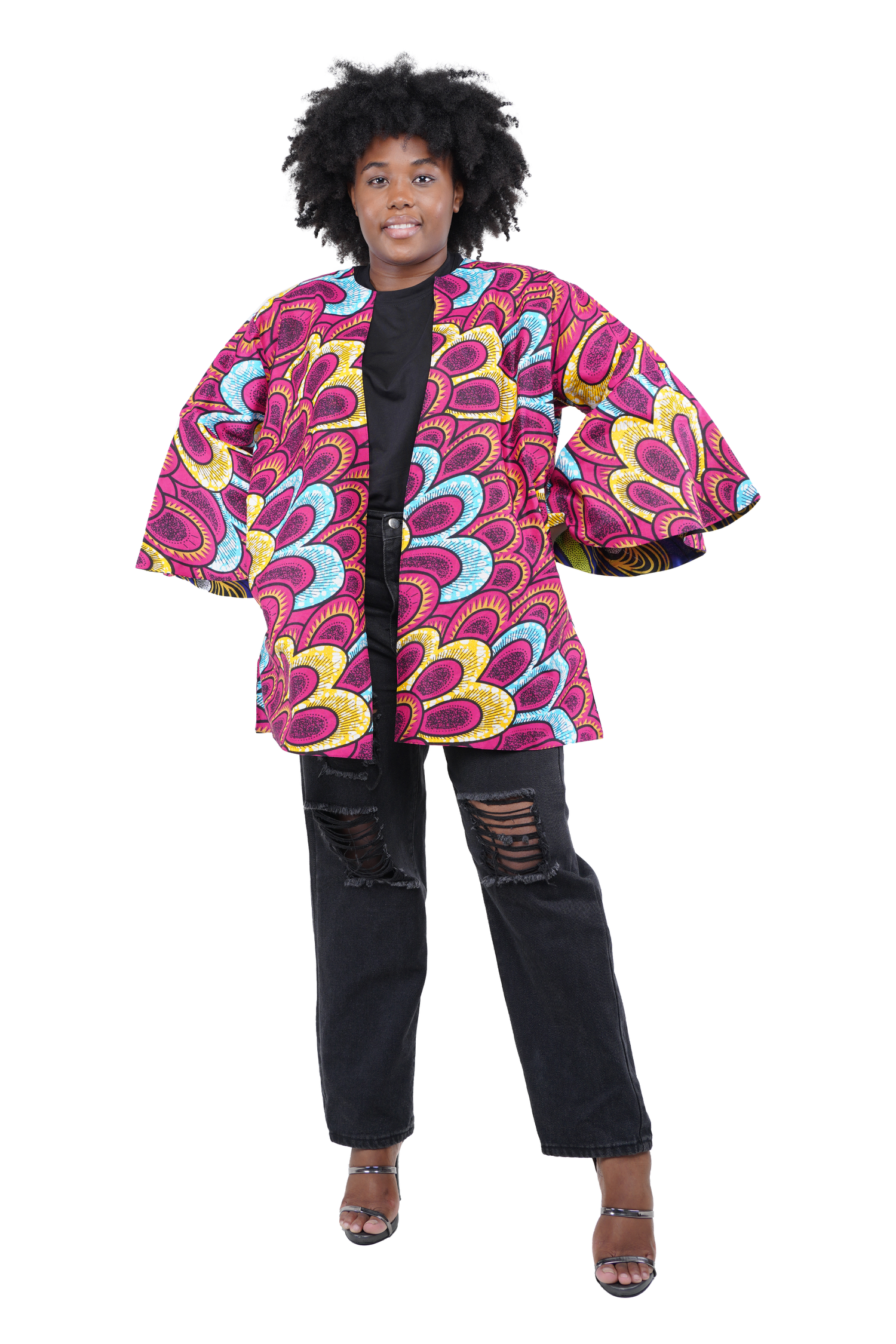 Reversible African Jacket Duster Short Coat Afrocentric Attire for Women