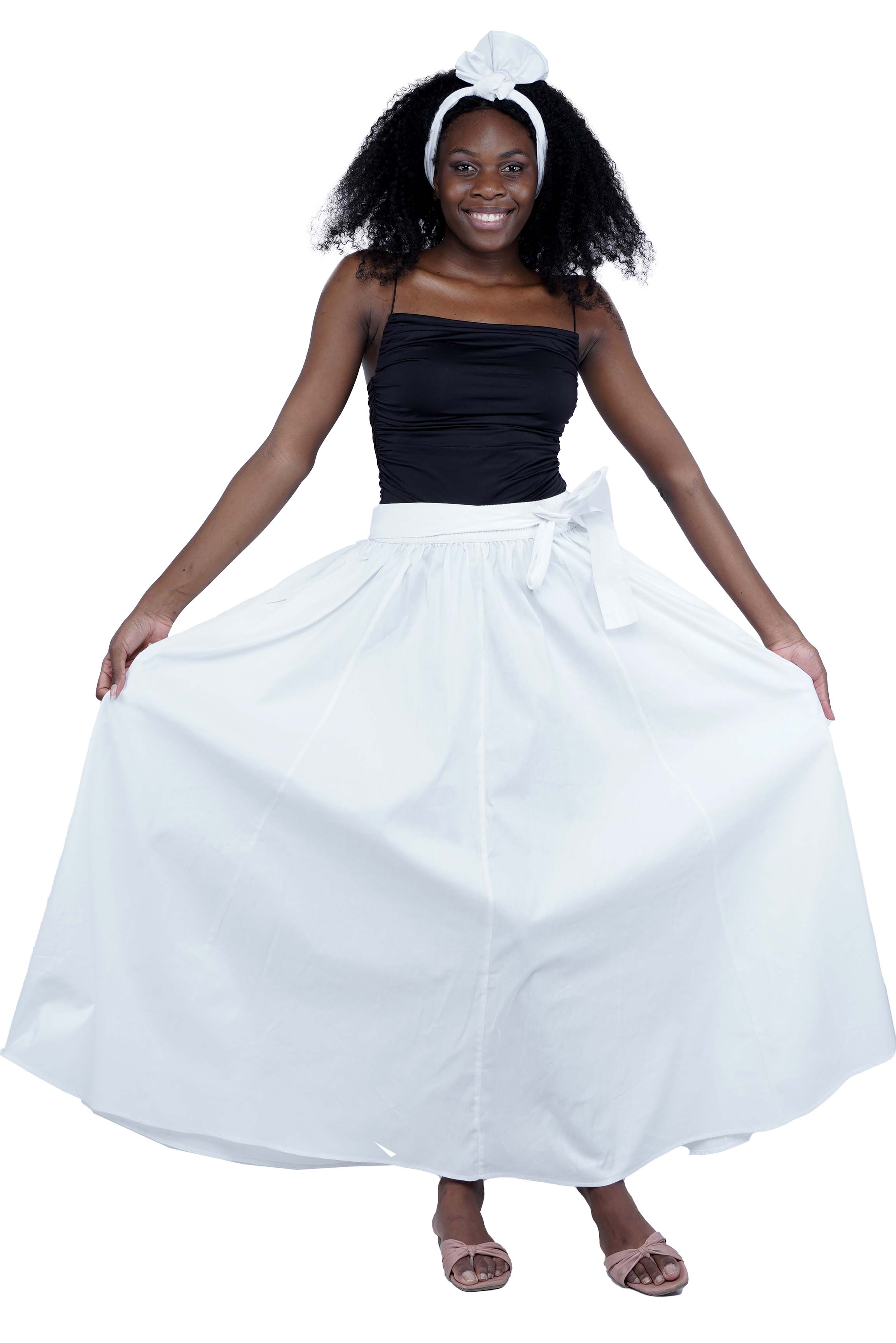 white Long maxi Skirt