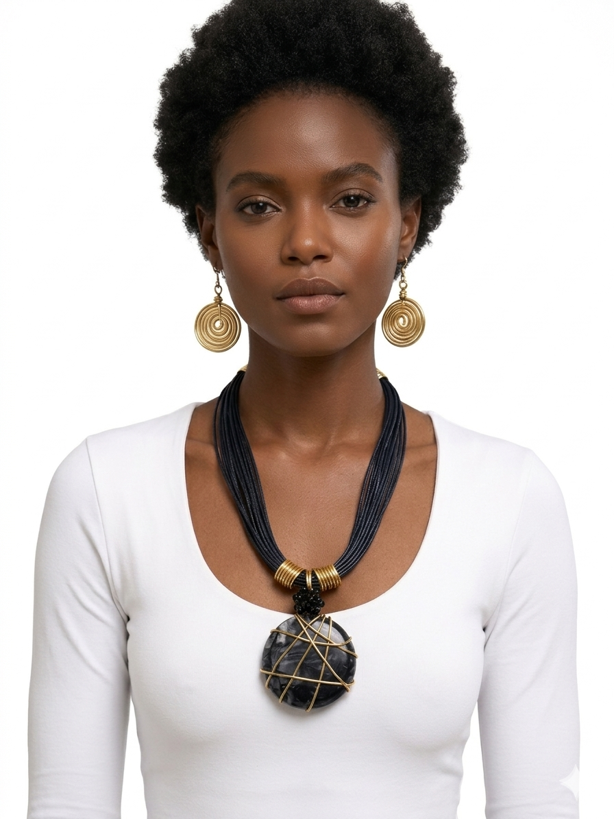 African Statement Necklace and Earrings Set for Women | Various Colors