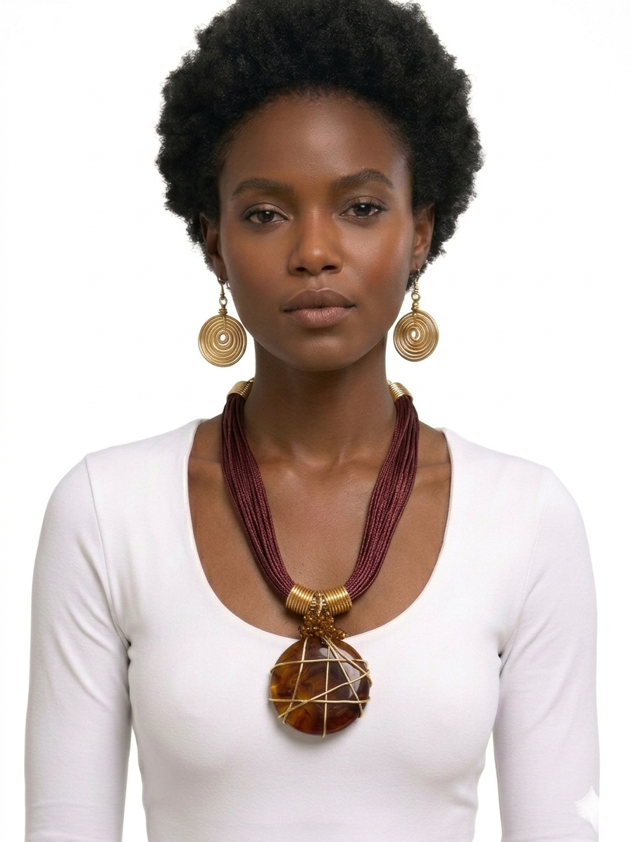 African Statement Necklace and Earrings Set for Women | Various Colors