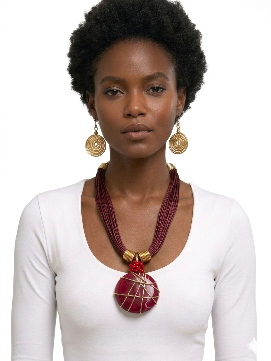 African Statement Necklace and Earrings Set for Women | Various Colors