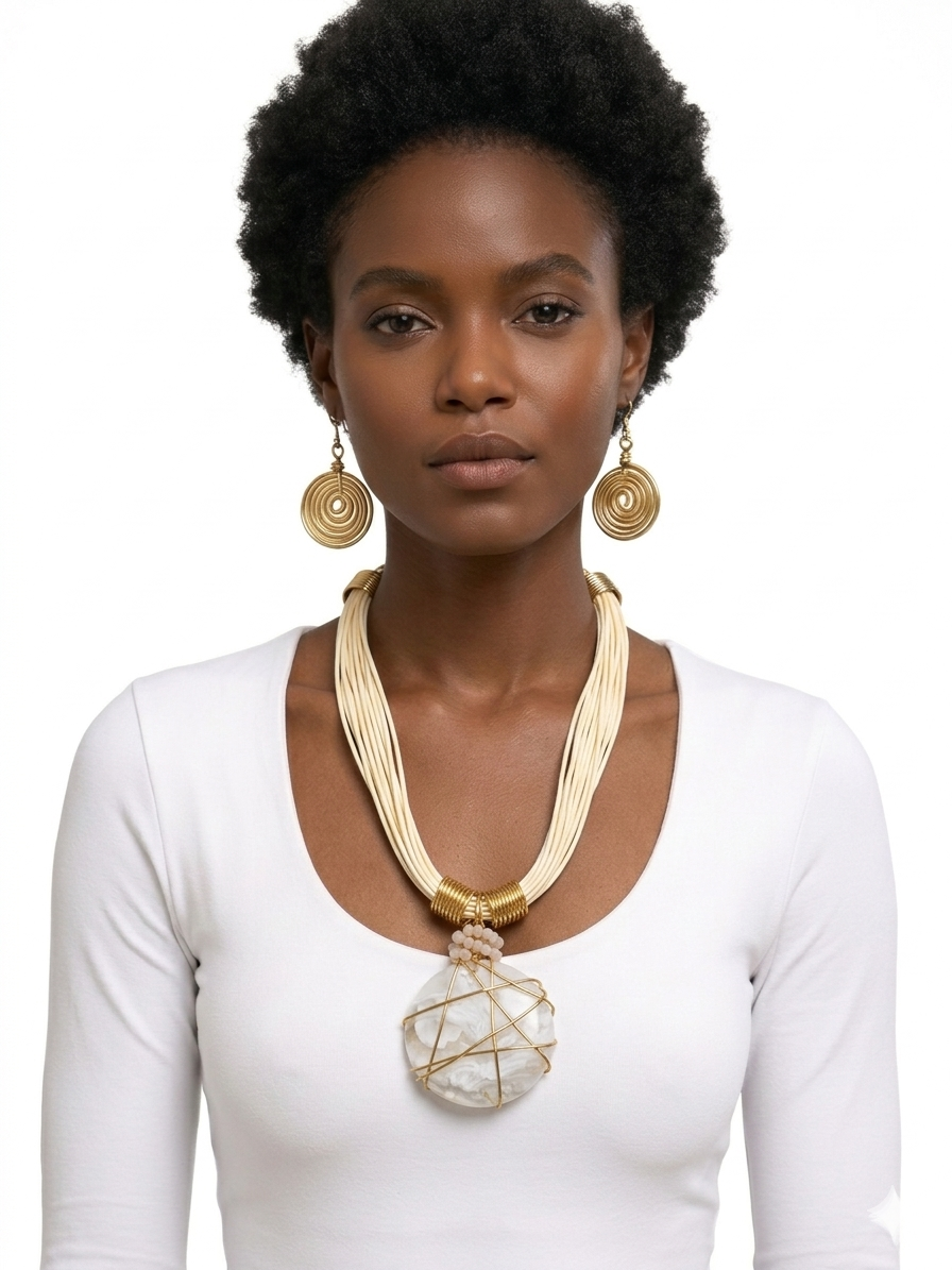African Statement Necklace and Earrings Set for Women | Various Colors