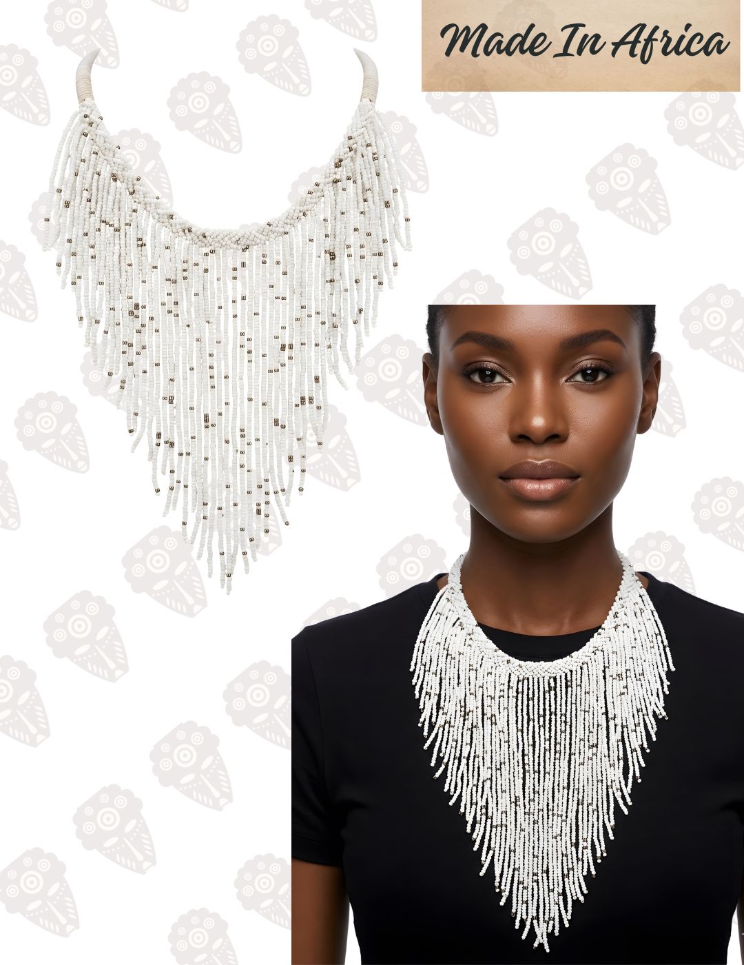Handcrafted African Beaded Statement Necklace | 6 Colors