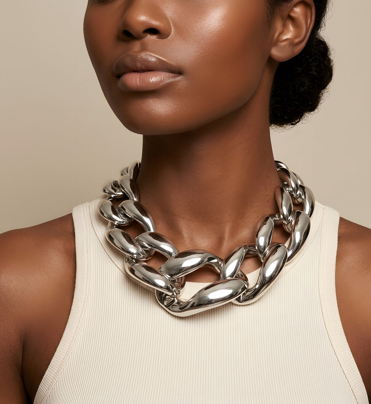 Exaggerated Large Thick Chain Necklace | Pack of Two