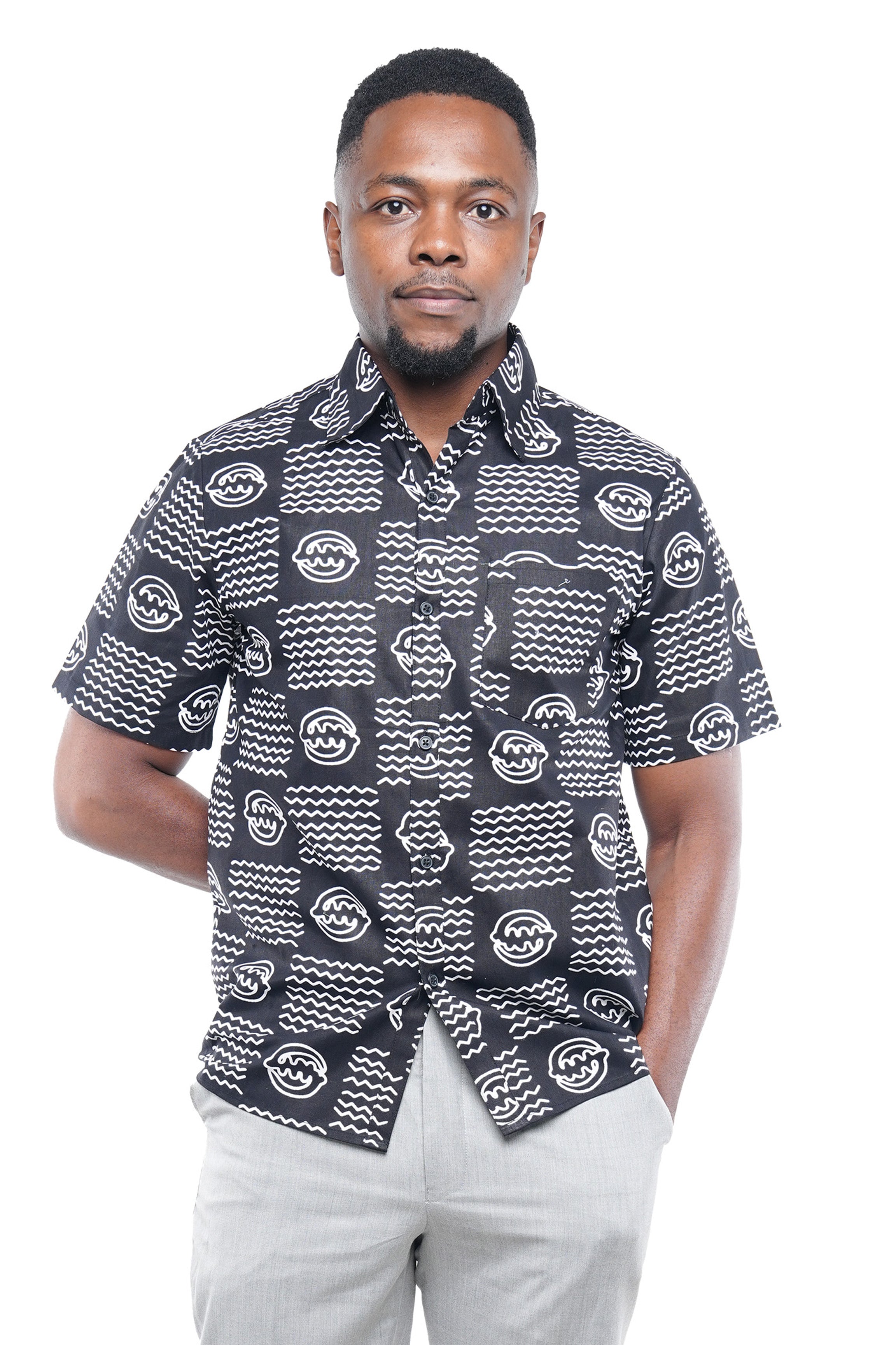 African Print Half Sleeves Shirt for Men