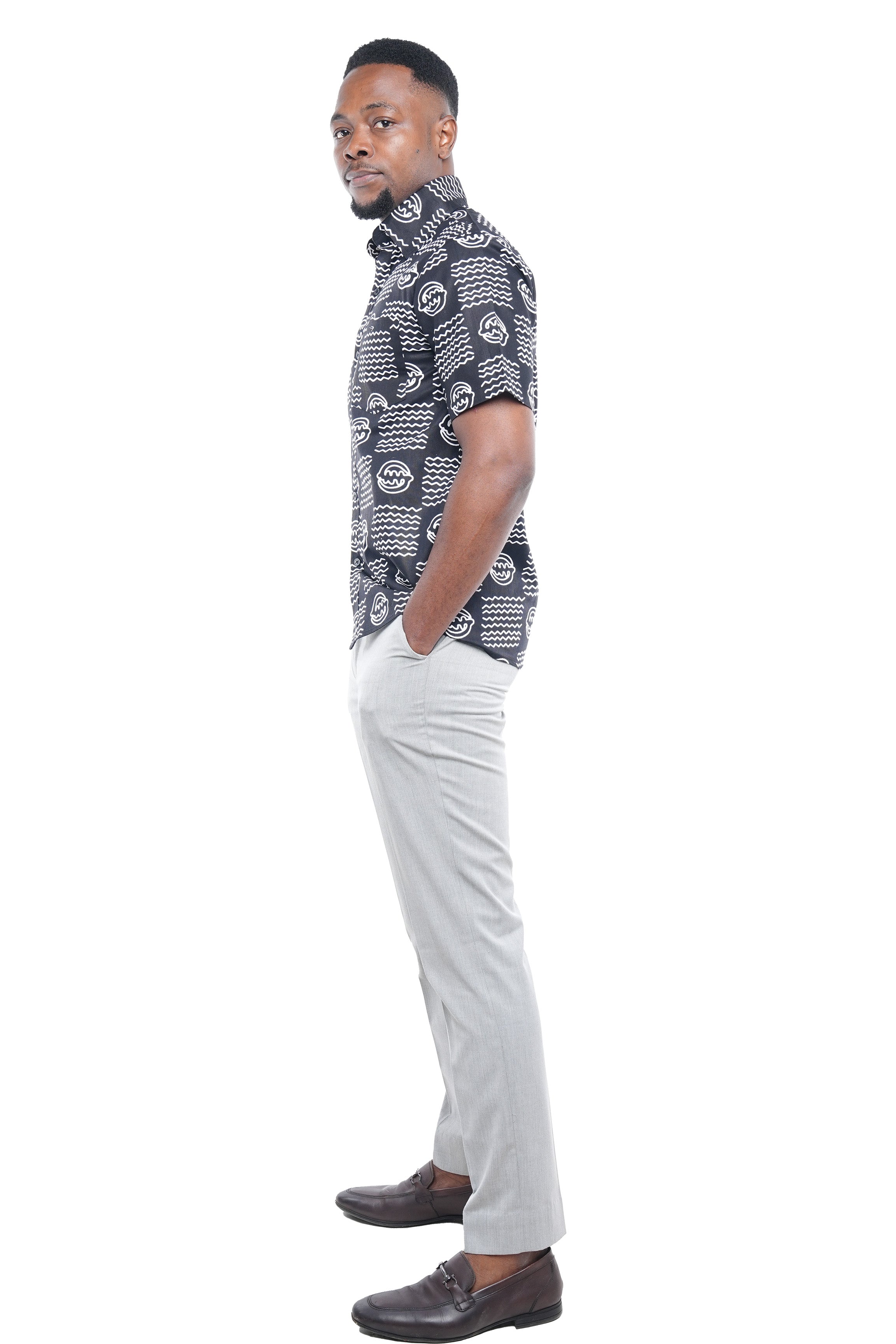 African Print Half Sleeves Shirt for Men